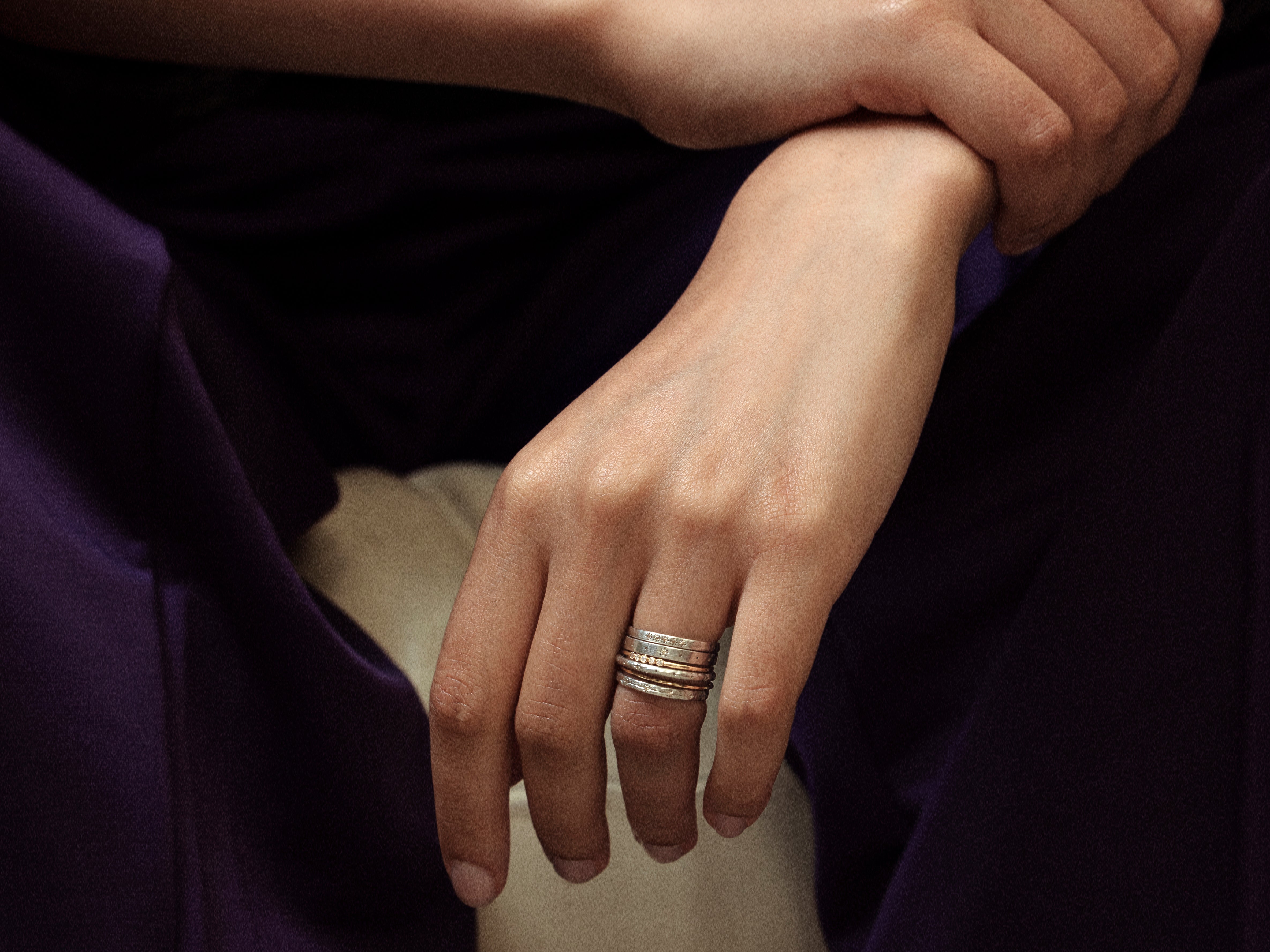 Anneau Cassiel platine 5 diamants