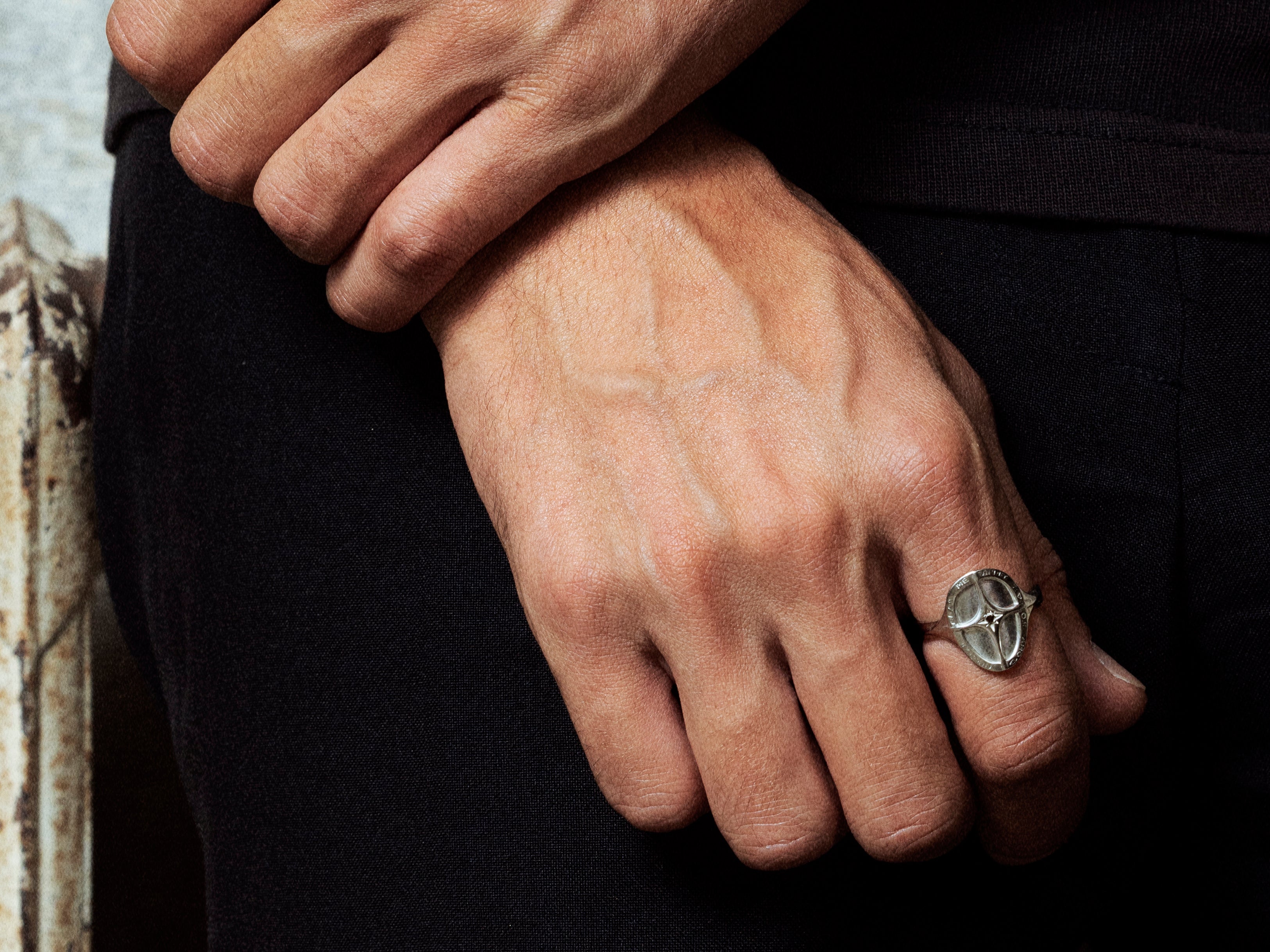 Bague Amo Quod argent diamant noir homme