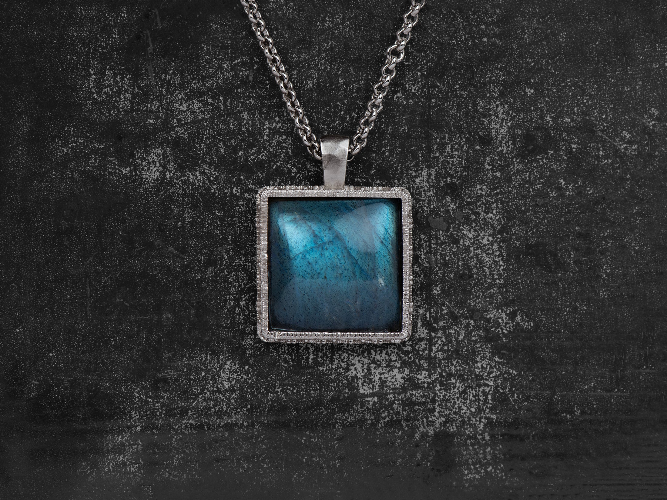 collier syracuse argent labradorite coussin