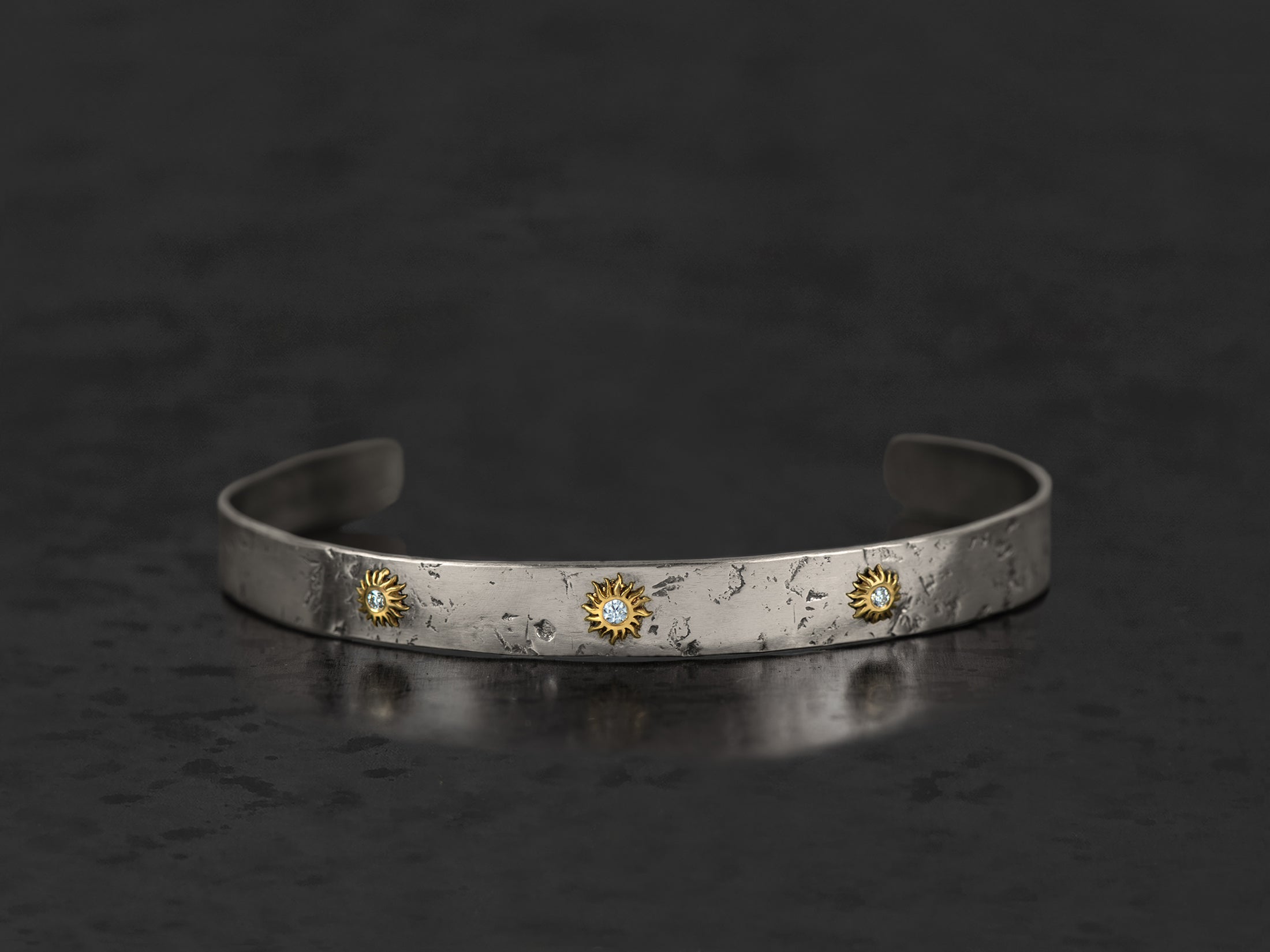 Bracelet Solis Lux soleil diamants argent et or jaune