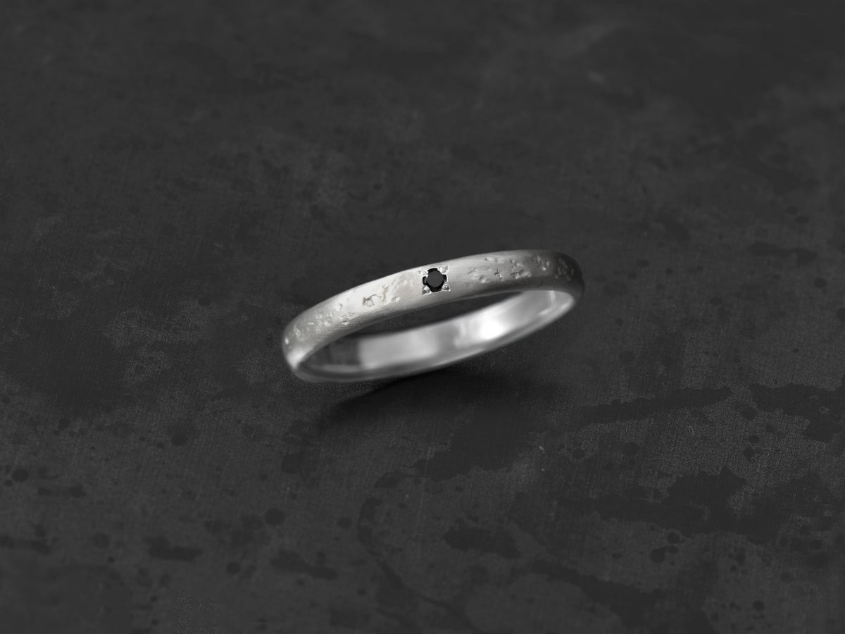 Bague Lorelei argent diamant noir homme