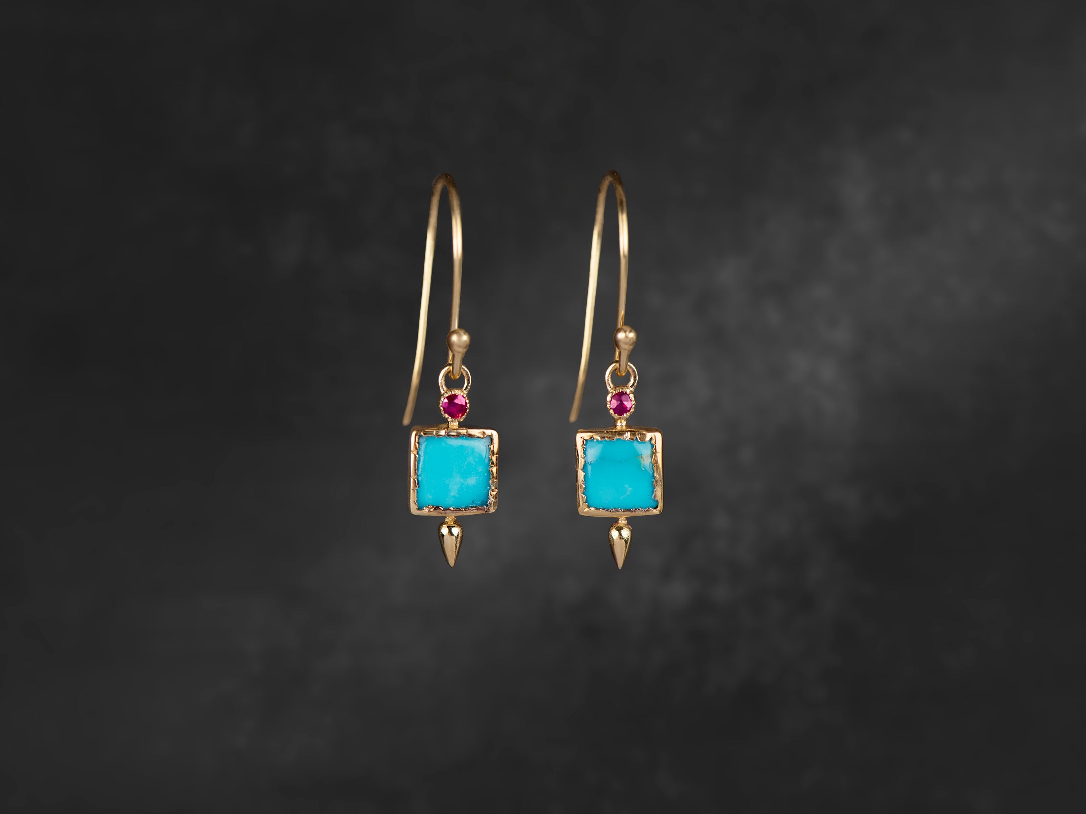 Dana Coral Labradorite gold plated earrings