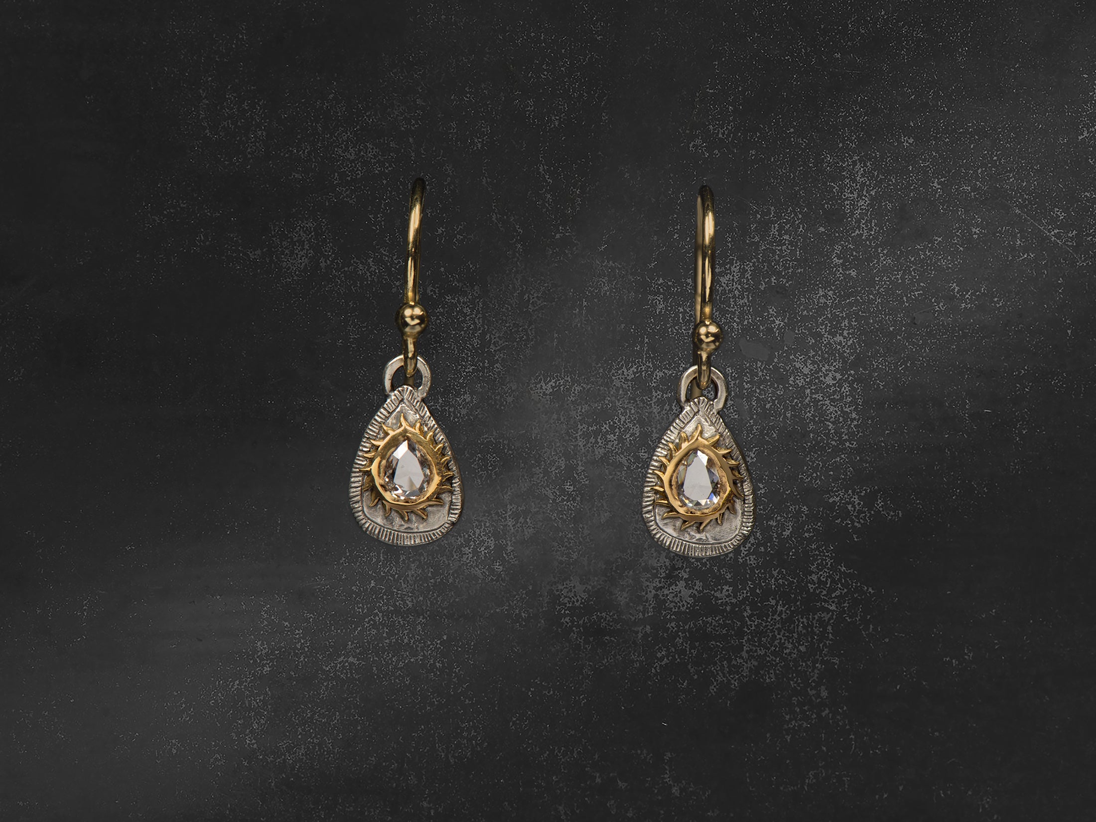 BO SOLIS LUX POIRE PM SOLEIL DIAMANT ROSECUT OR JAUNE ET ARGENT