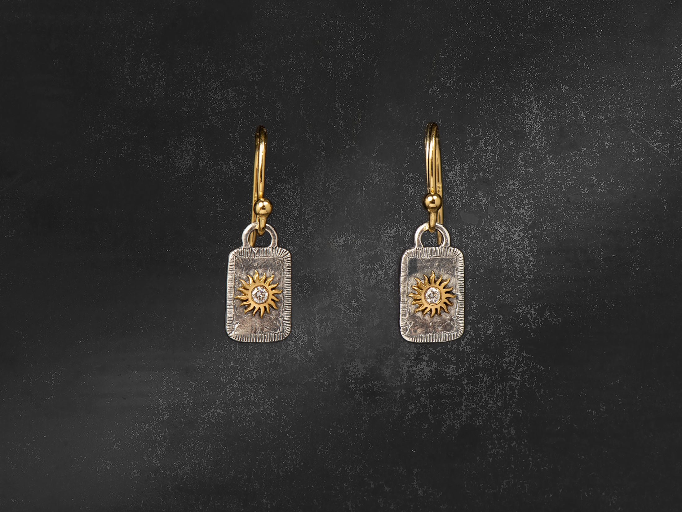 BO SOLIS LUX RECTANGLE PM SOLEIL DIAMANT OR JAUNE ET ARGENT