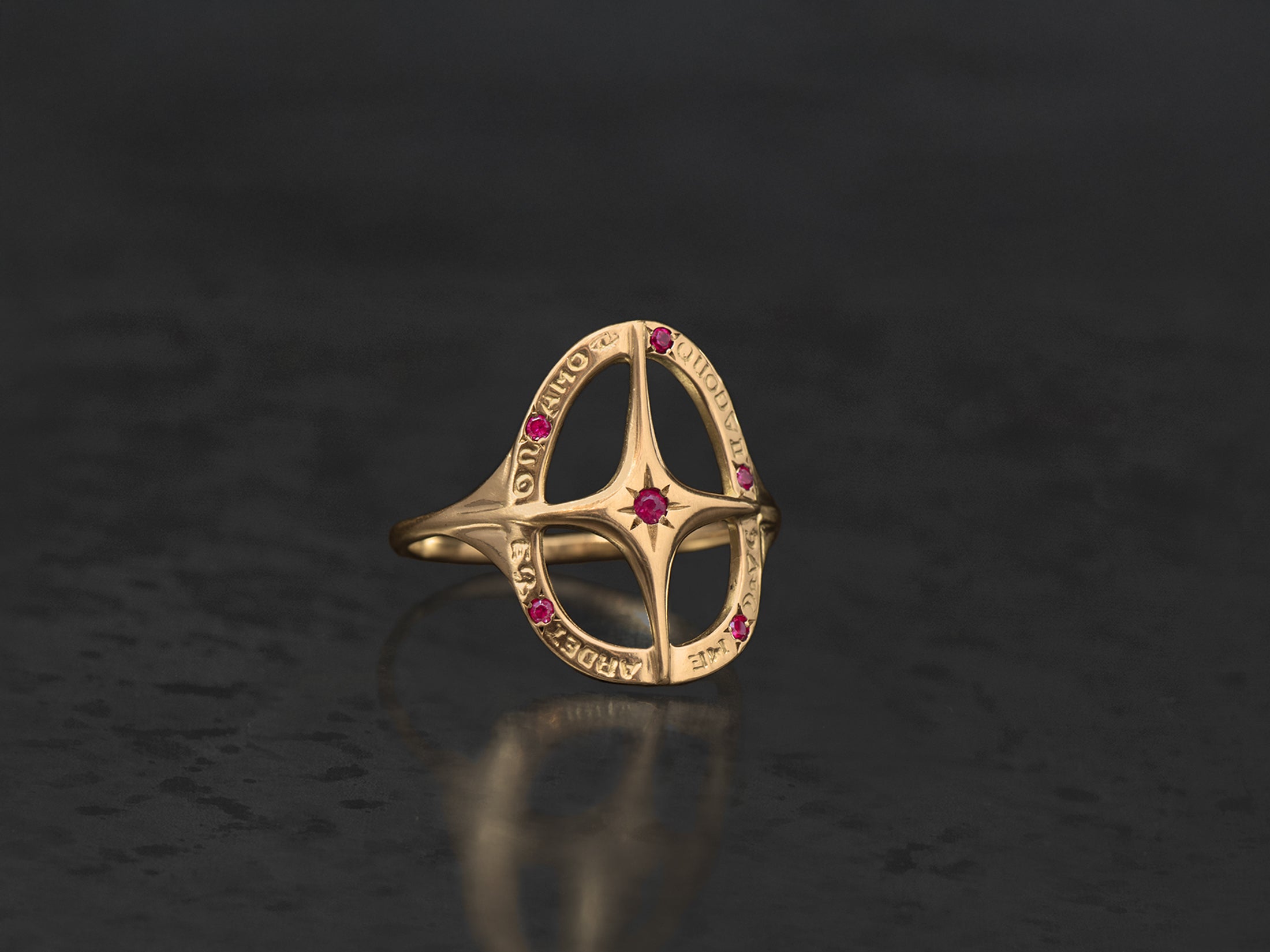 Bague Amo Quod rubis or jaune