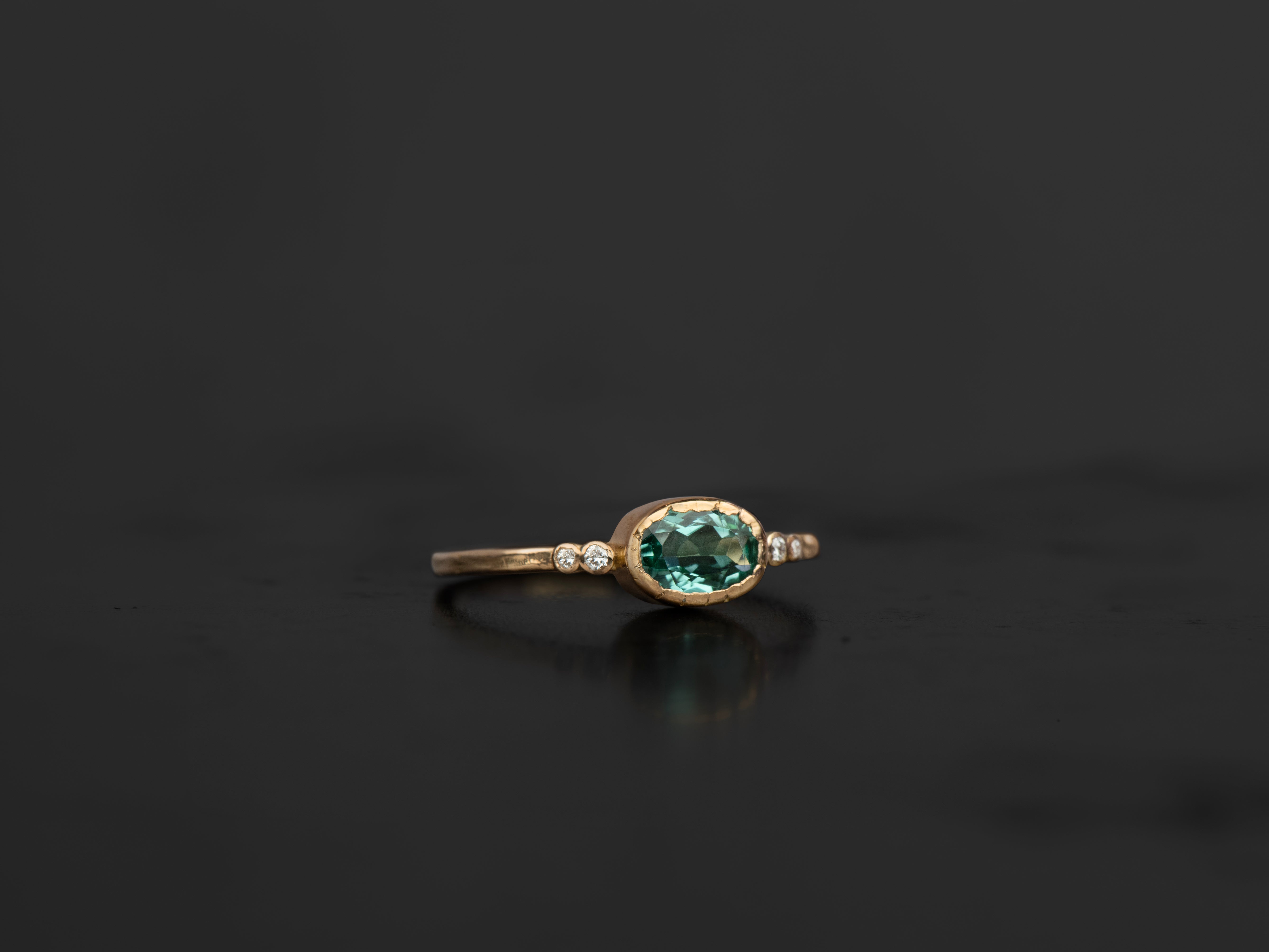 Bague Cassiel diamant et aigue-marine 0,66cts or jaune
