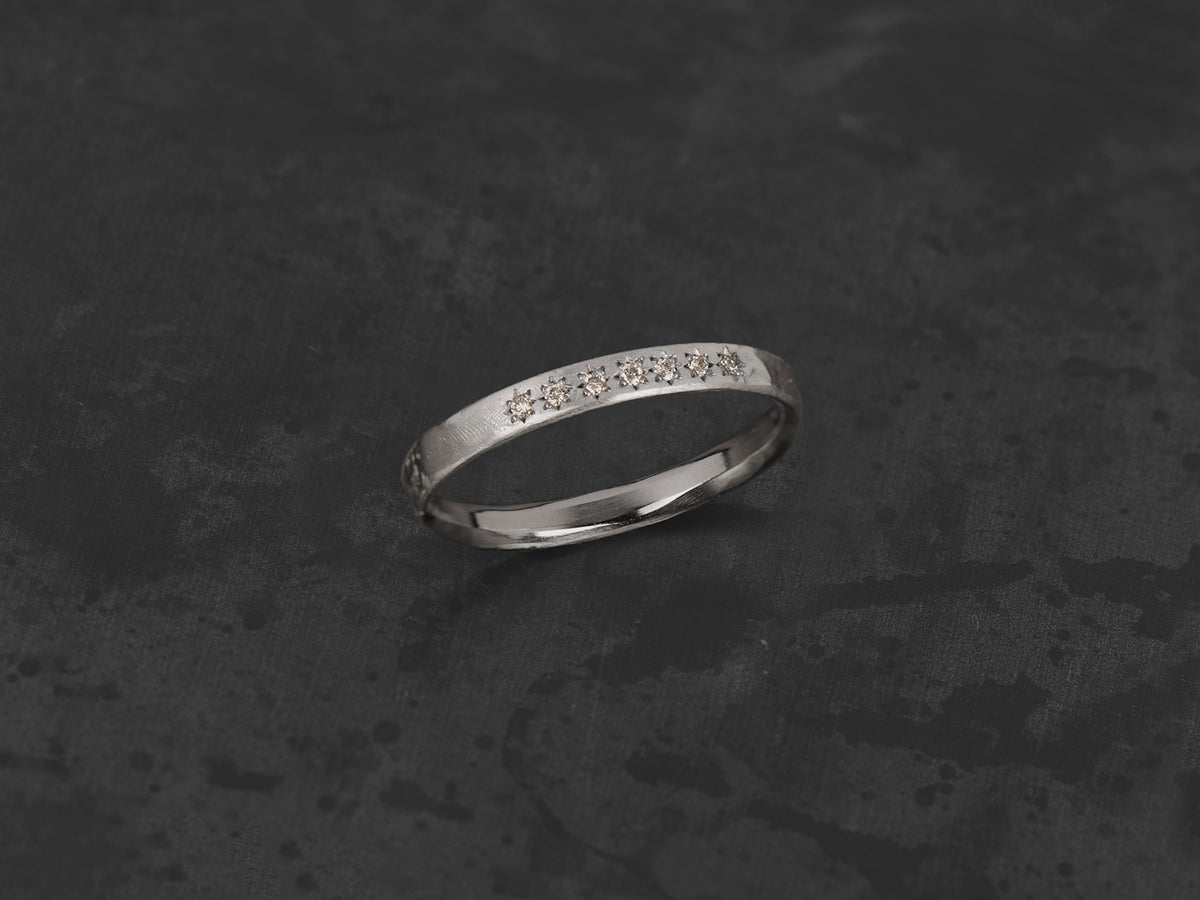 Damiel ring 7 champagne diamonds silver