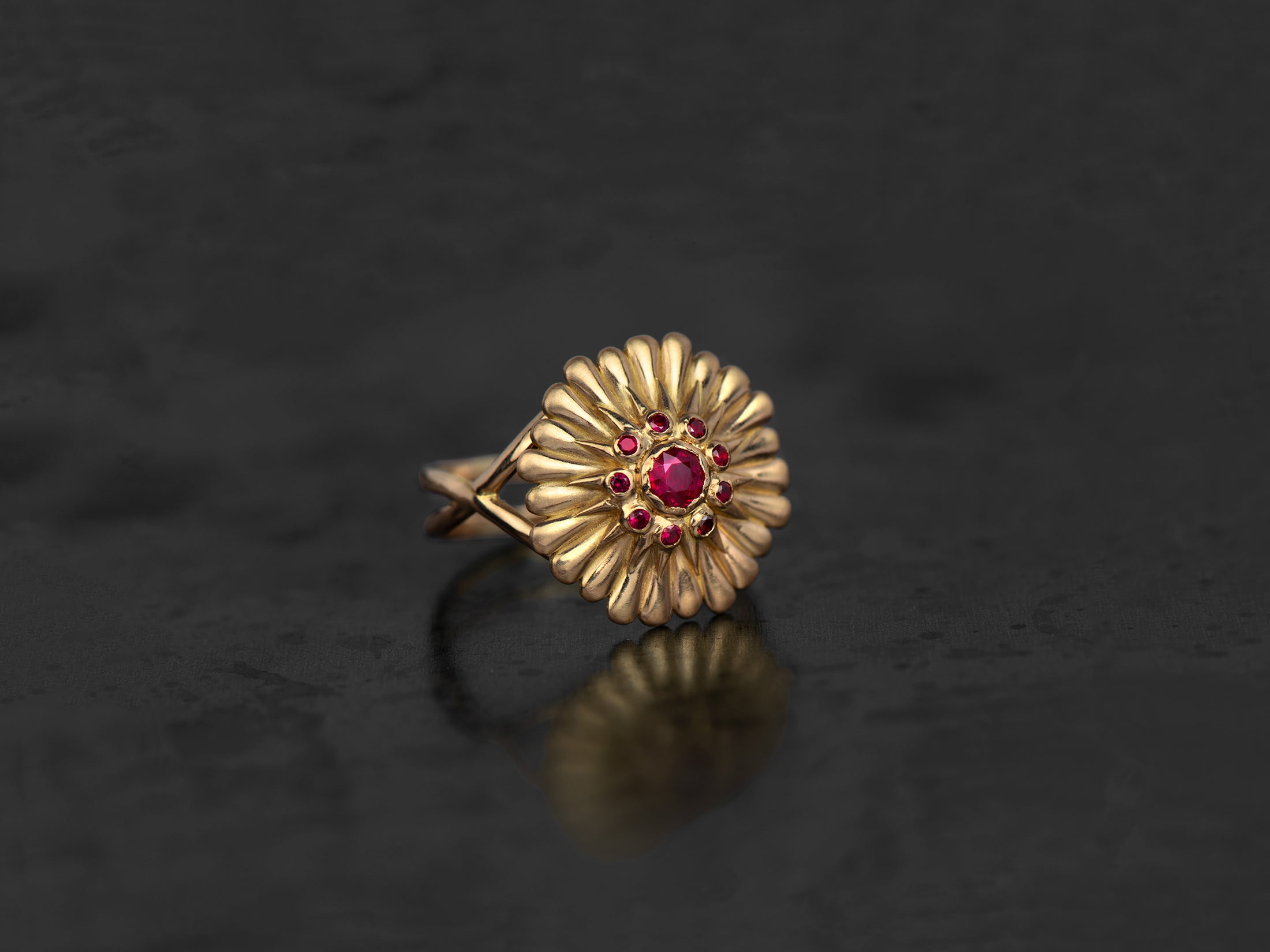 Bague Sacha rubis 0,22cts et rubis or jaune