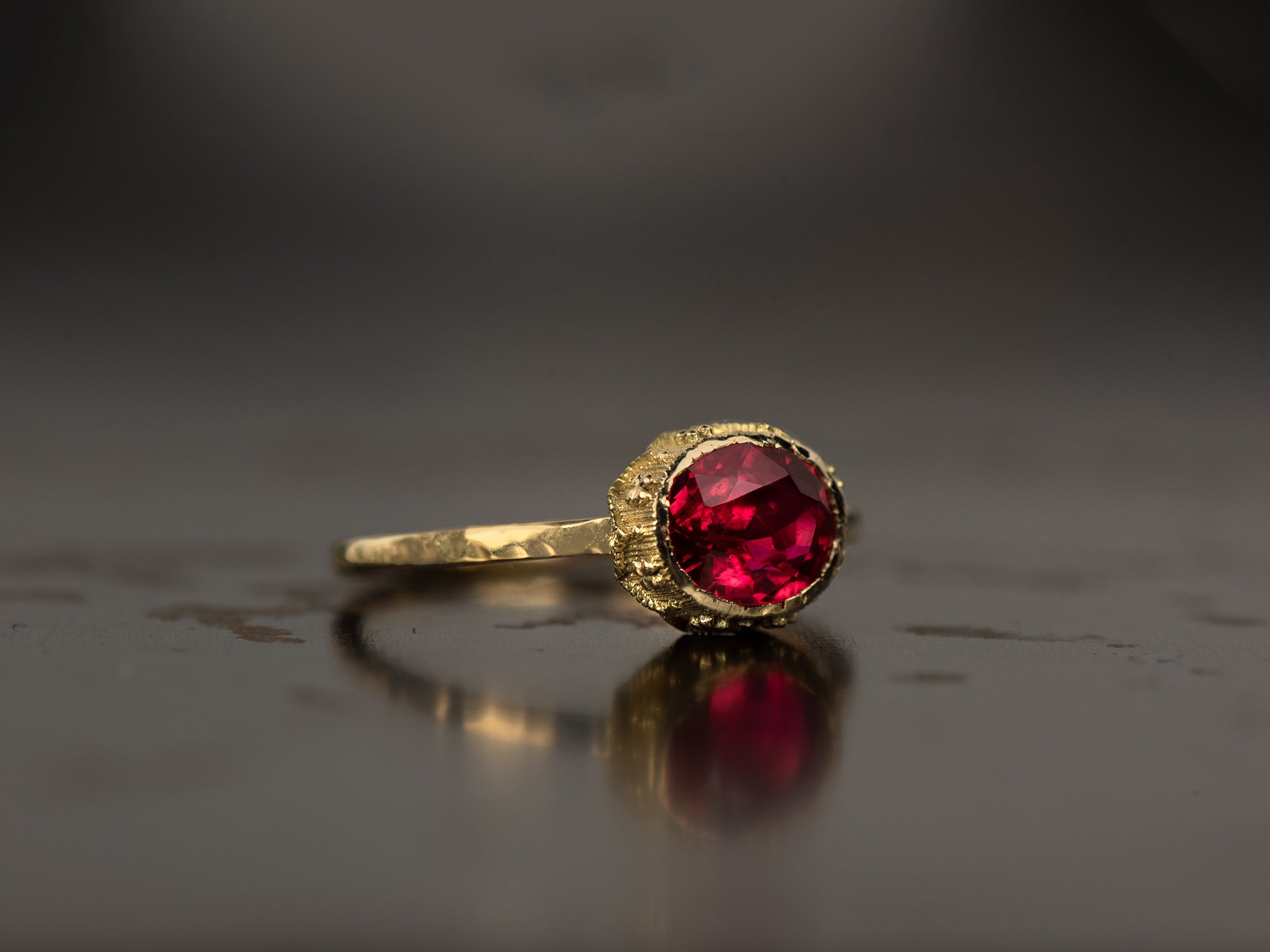 BAGUE SYRACUSE SPINELLE ROUGE 1,30CTS OR JAUNE