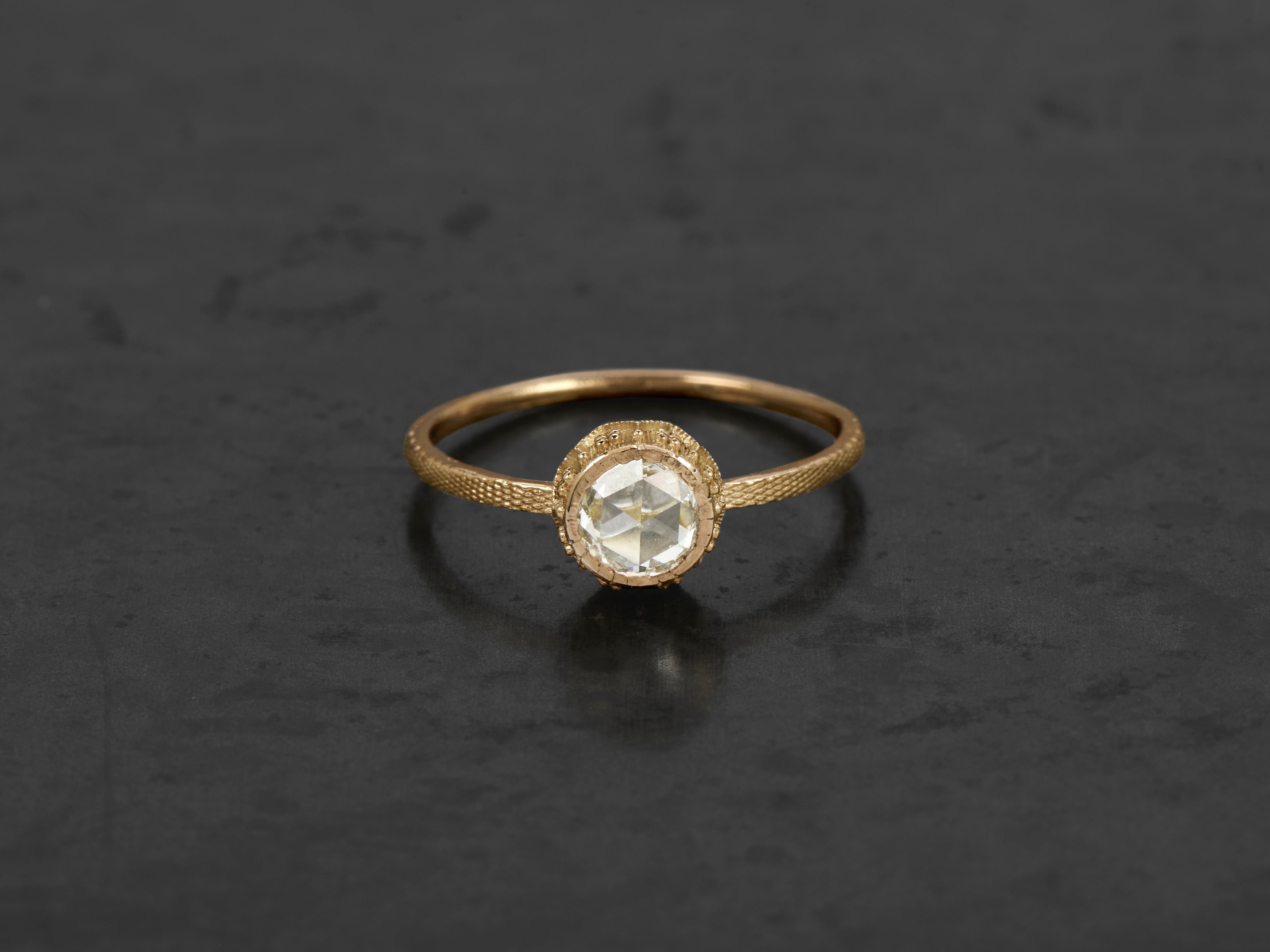 Bague Syracuse diamant rosecut 0,30cts or jaune