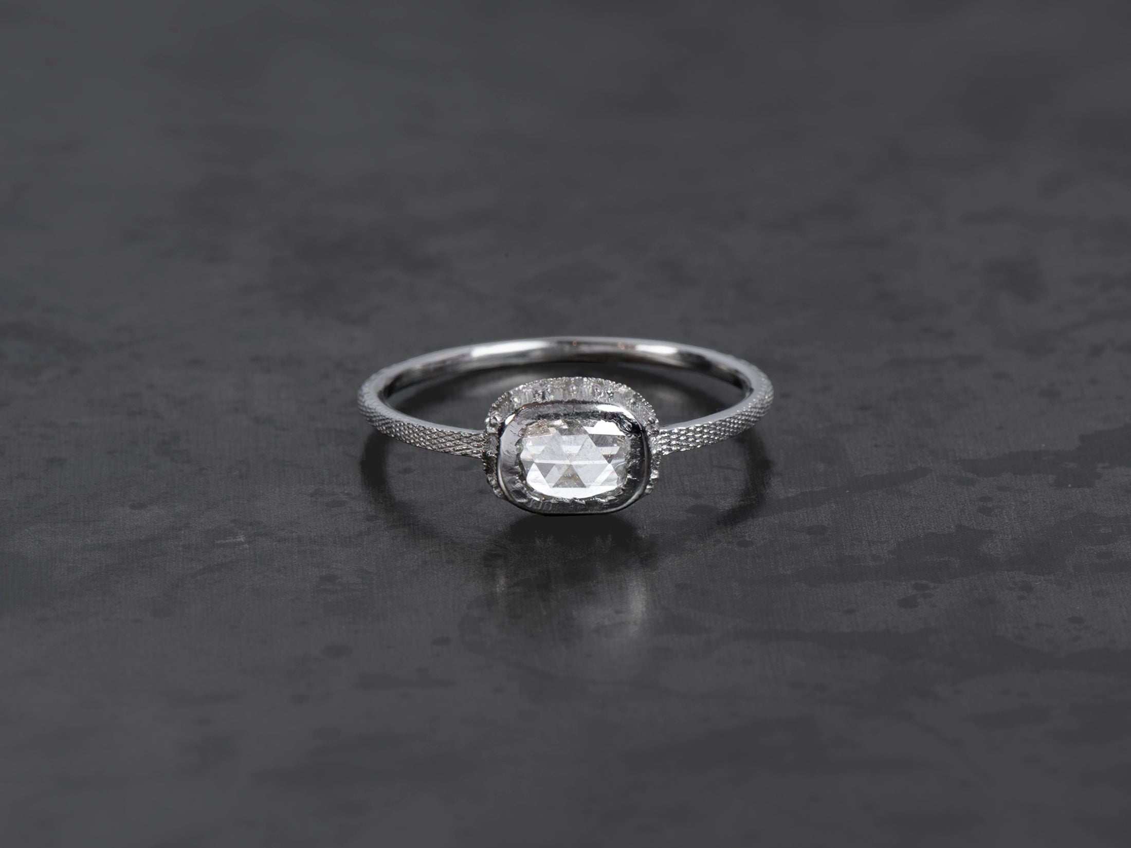 Bague Syracuse diamant rosecut 0,30cts platine