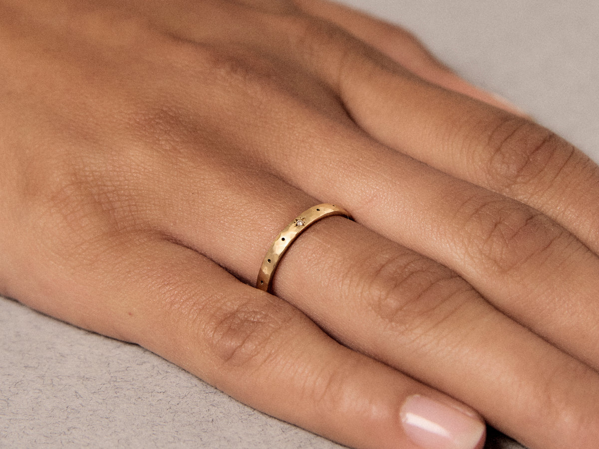 BAGUE DAMIEL 4 DIAMANTS BLANCS OR JAUNE