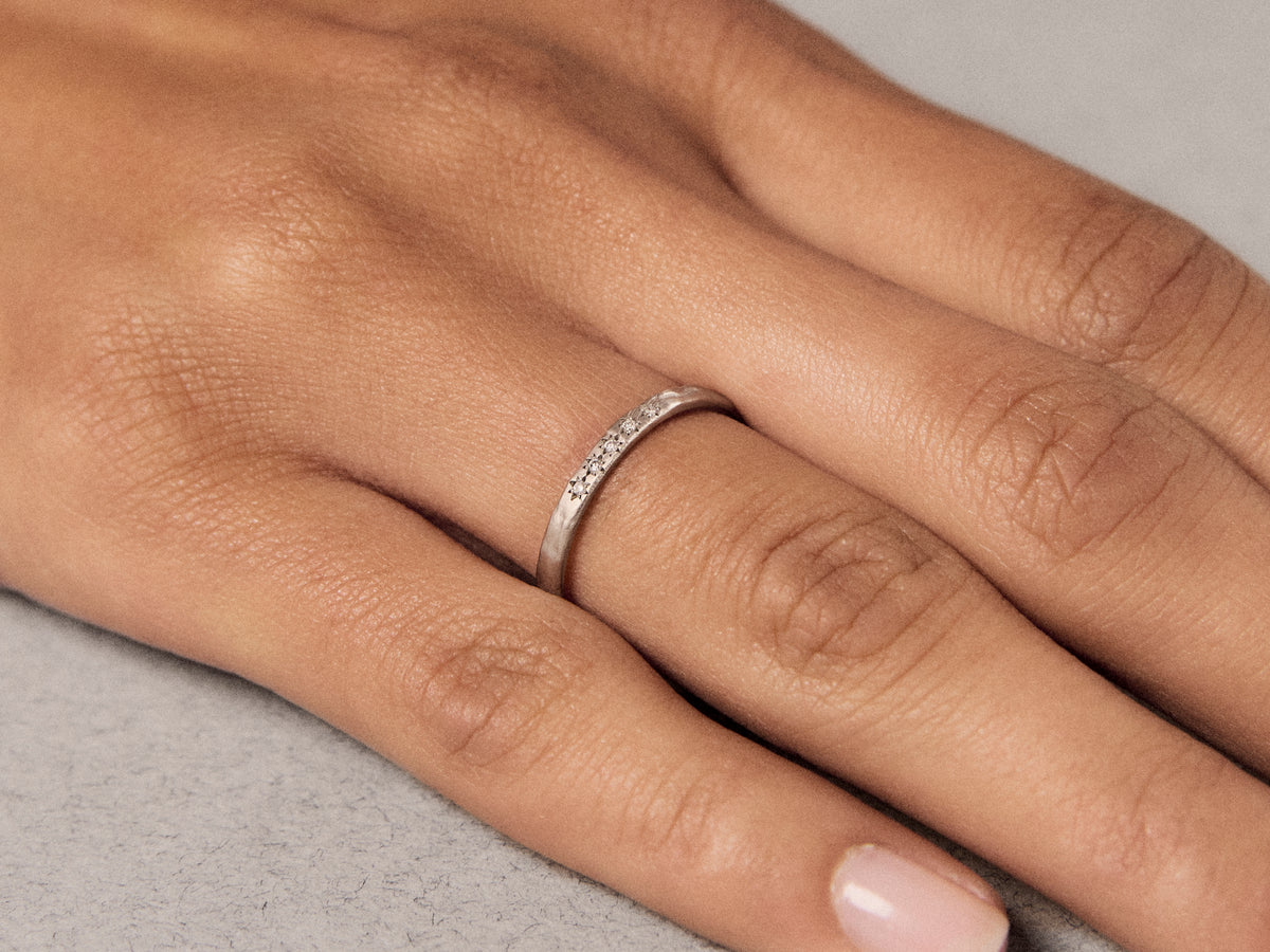Anneau Cassiel platine 5 diamants