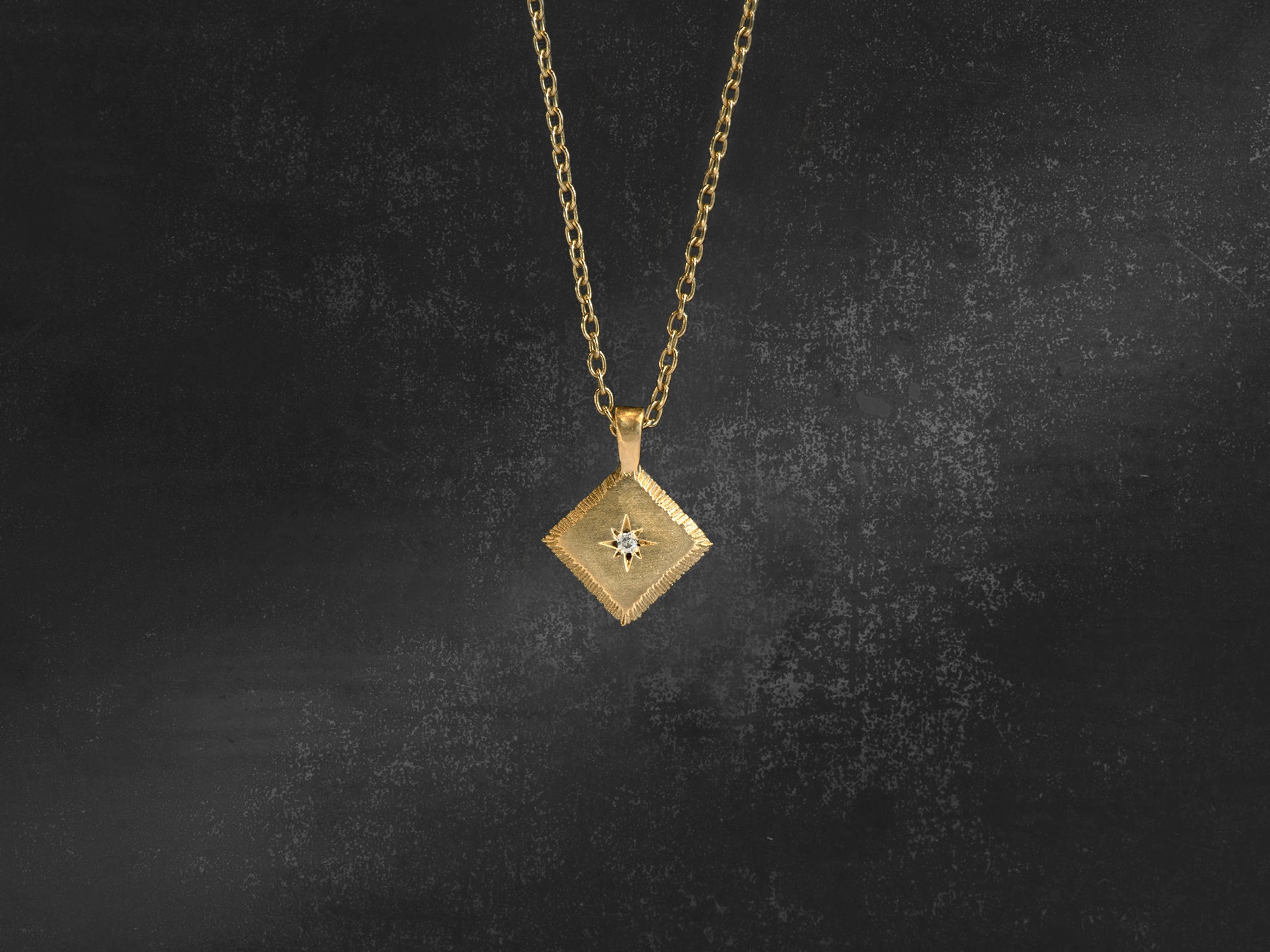 Collier Adama diamant blanc or jaune – bijou artisanal signé Emmanuelle Zysman