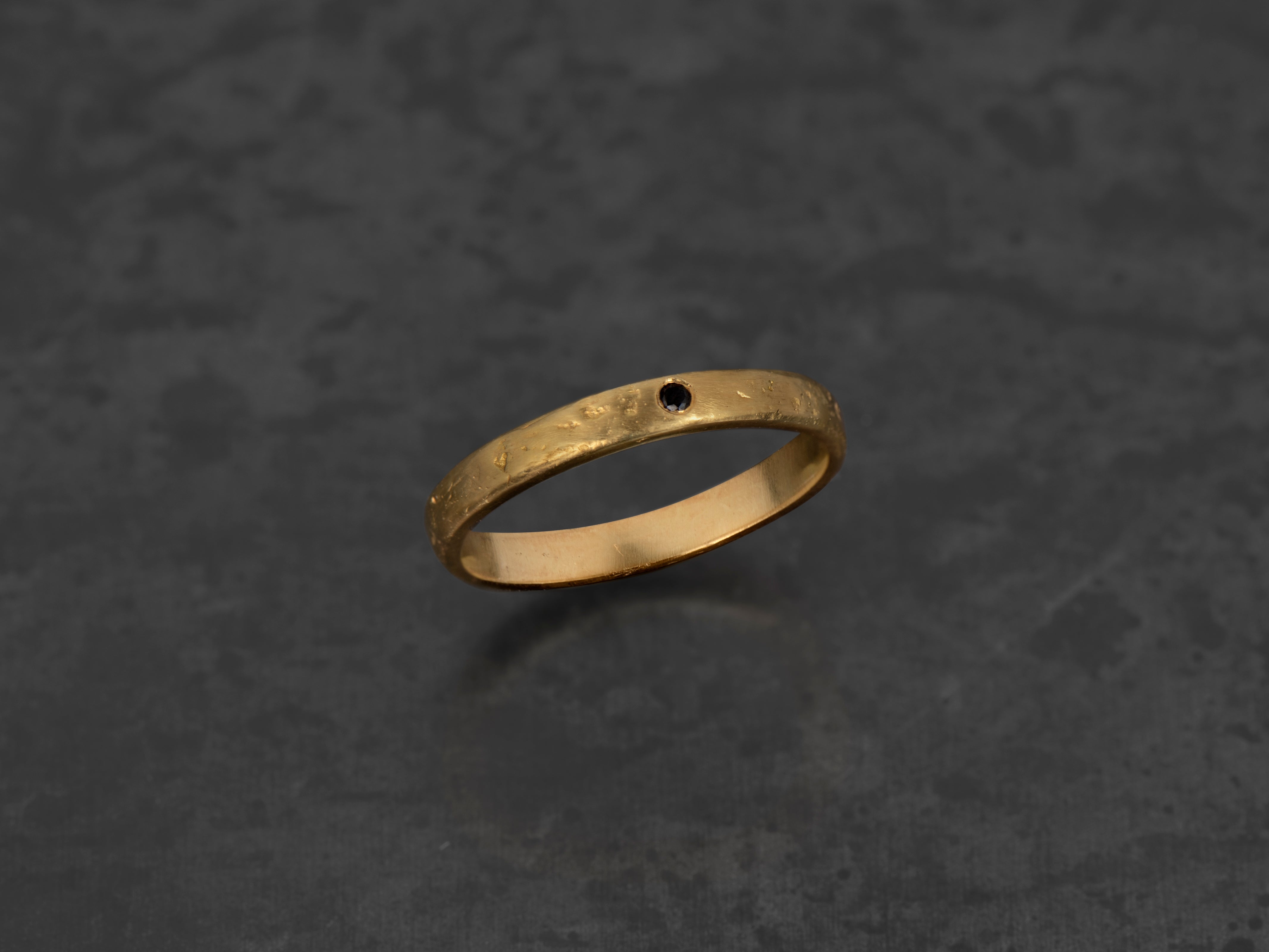 Bague Lorelei plaqué or diamant noir