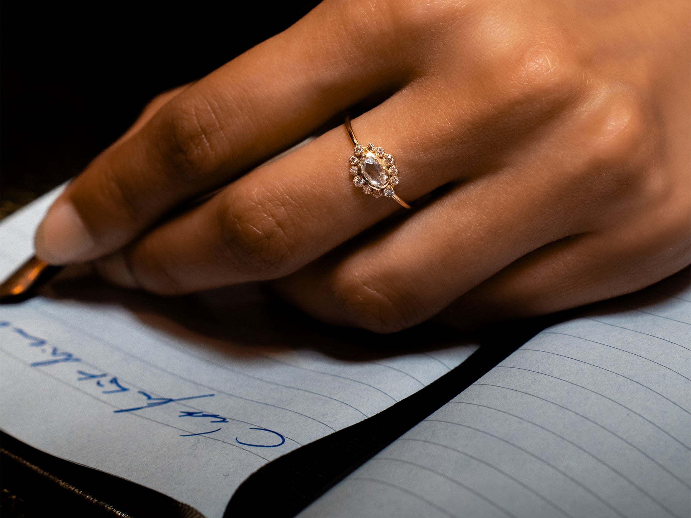 Bague Sagan diamants champagne or jaune