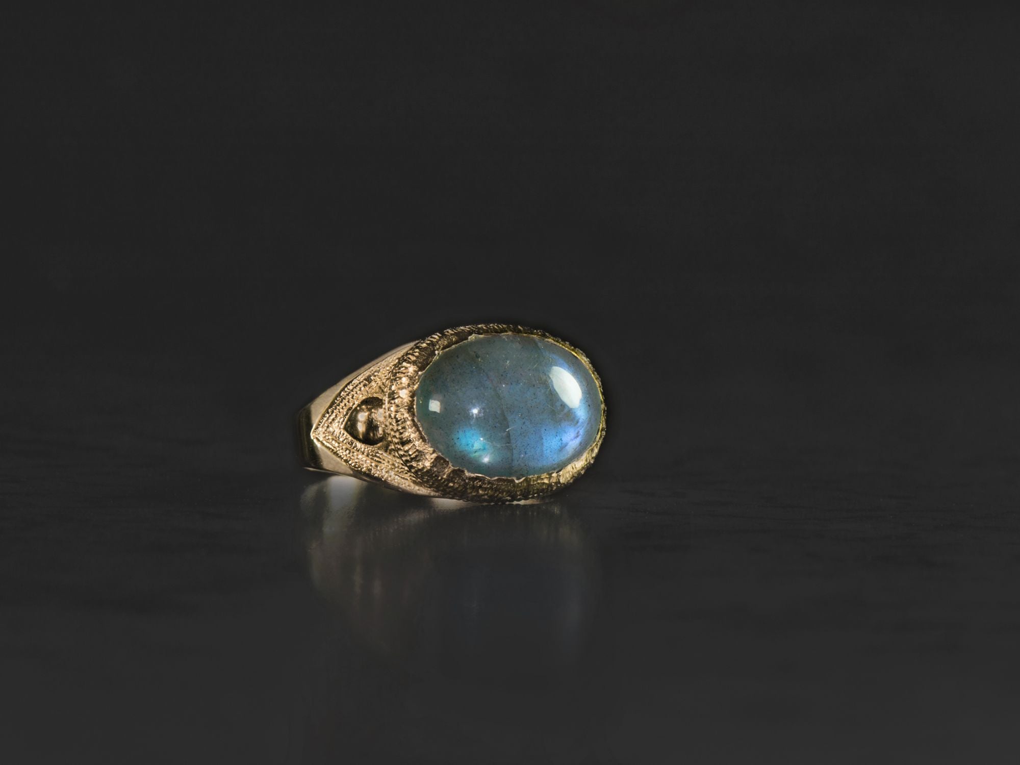 Bague Ispahan vermeil labradorite grise PM — bijou signature Emmanuelle Zysman en argent ou vermeil, élégant et intemporel