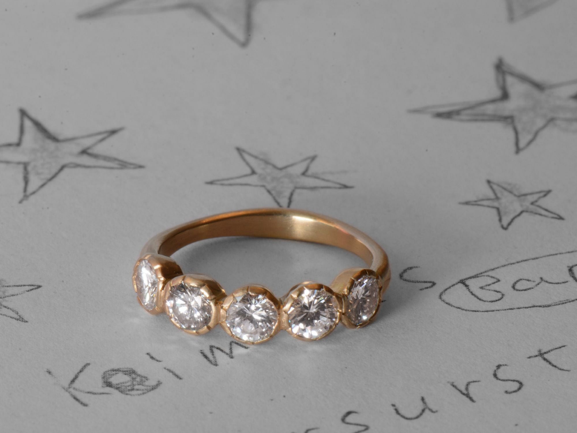 Bague Or Jaune et Diamants – bijou artisanal signé Emmanuelle Zysman