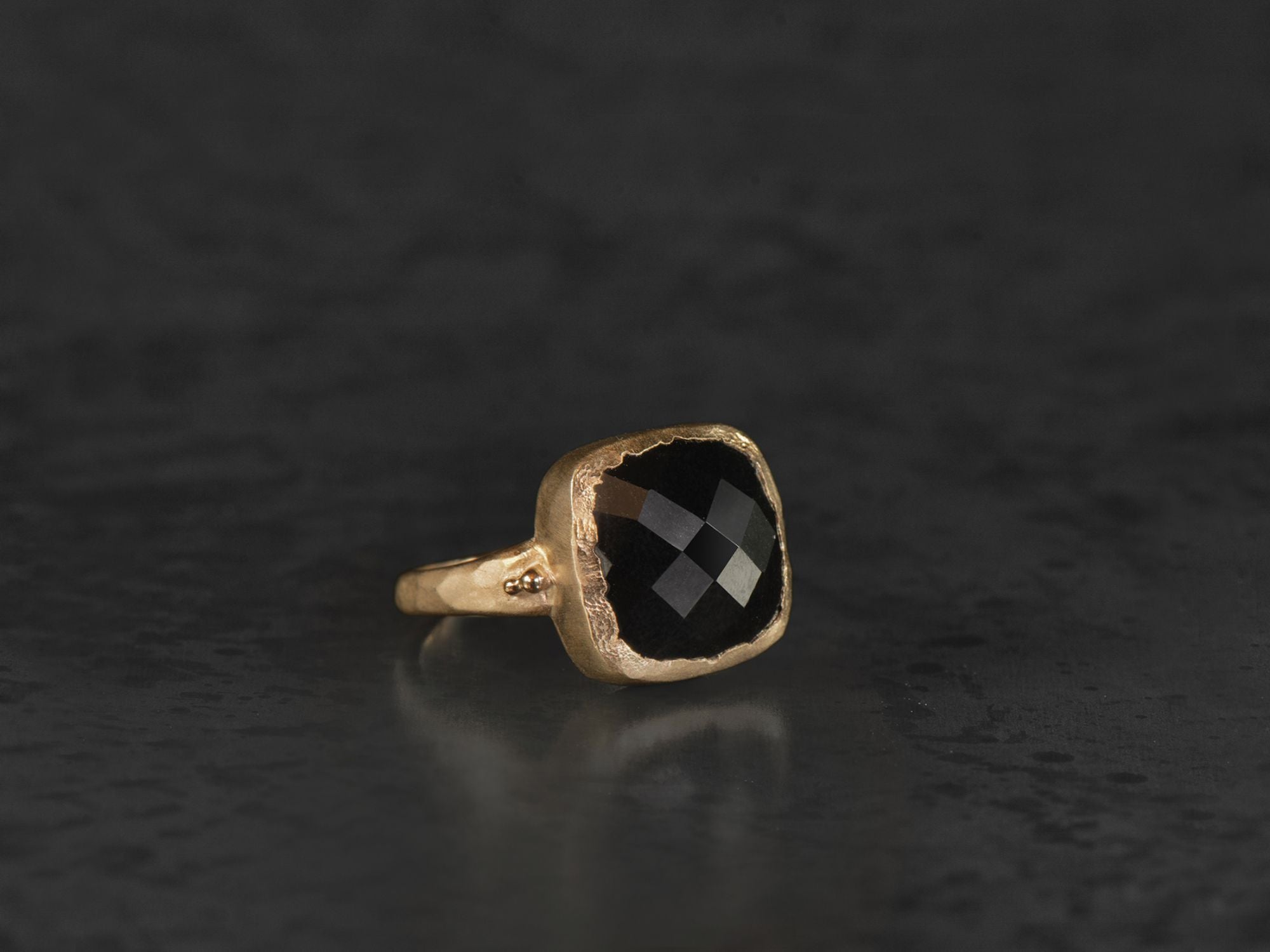 Bague Oriane vermeil onyx noir — bijou signature Emmanuelle Zysman en argent ou vermeil, élégant et intemporel