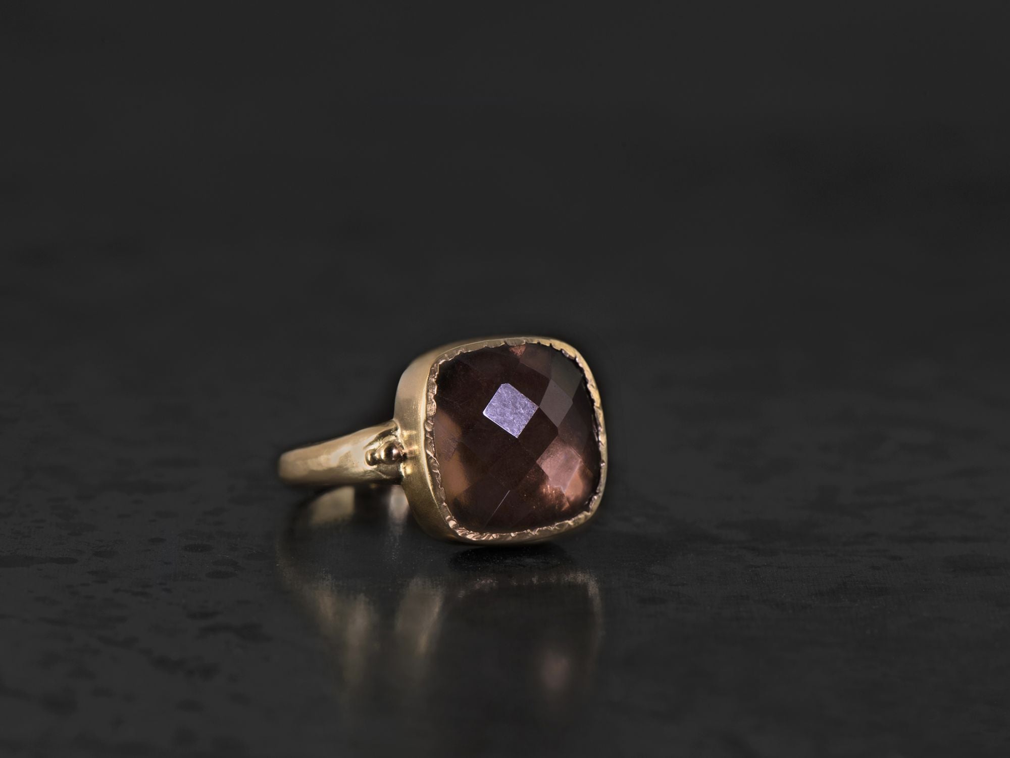 Bague Oriane Vermeil Quartz Fumé — bijou signature Emmanuelle Zysman en argent ou vermeil, élégant et intemporel