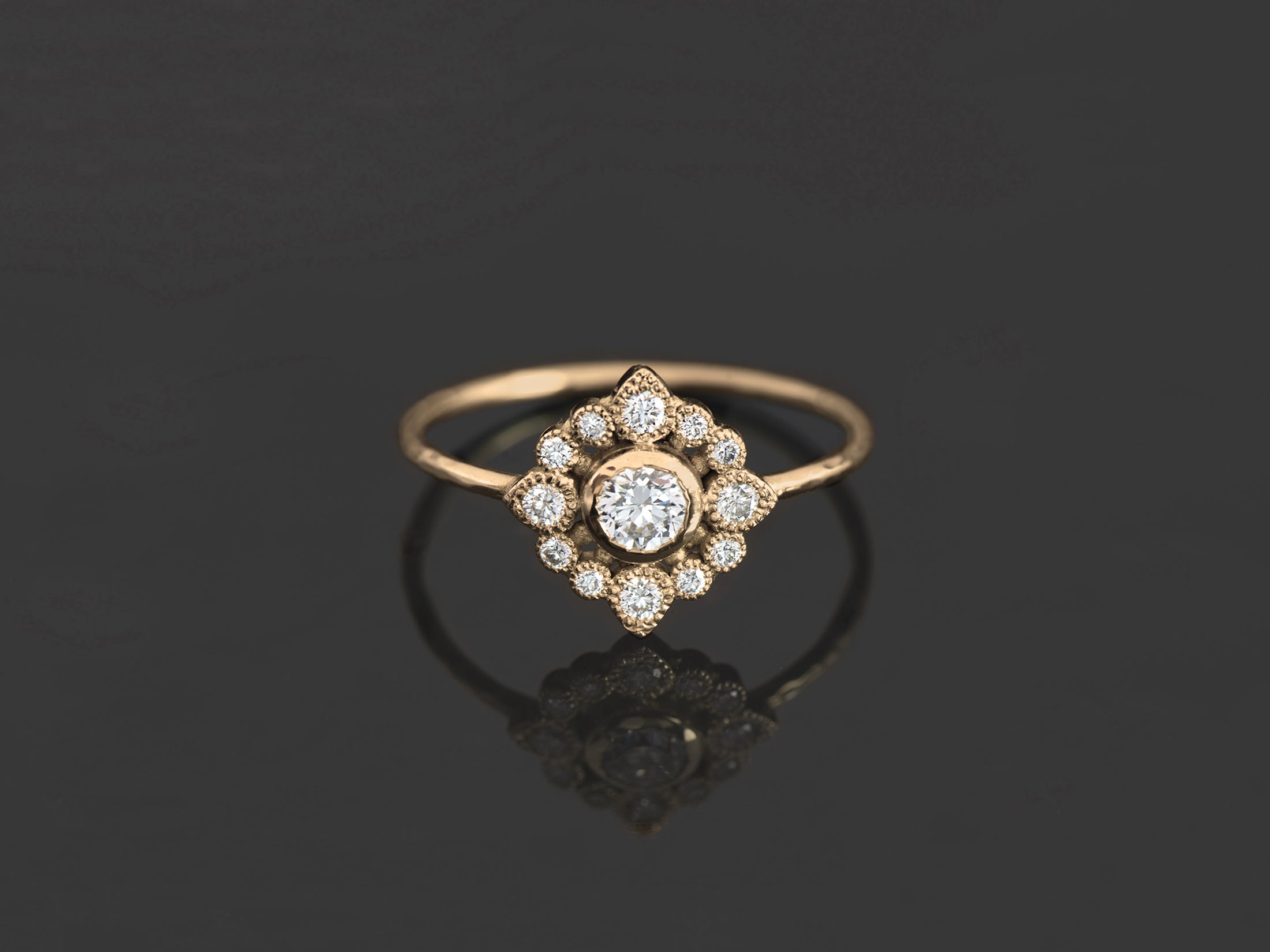 Bague Sagan diamant 0,25cts or jaune — bijou signature Emmanuelle Zysman en argent ou vermeil, élégant et intemporel
