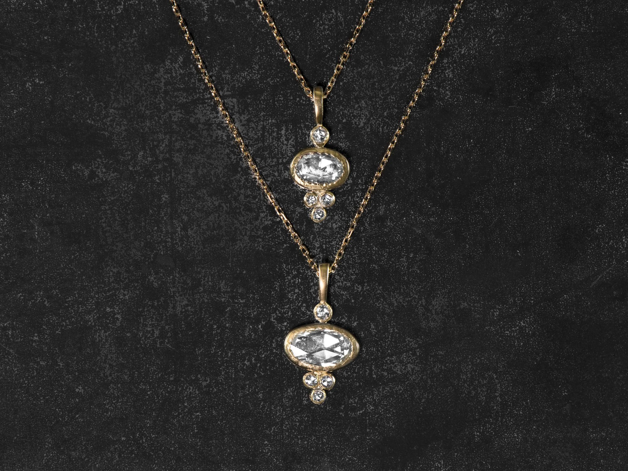 Collier Baby Samarcande diamant blanc or jaune — bijou signature Emmanuelle Zysman en argent ou vermeil, élégant et intemporel