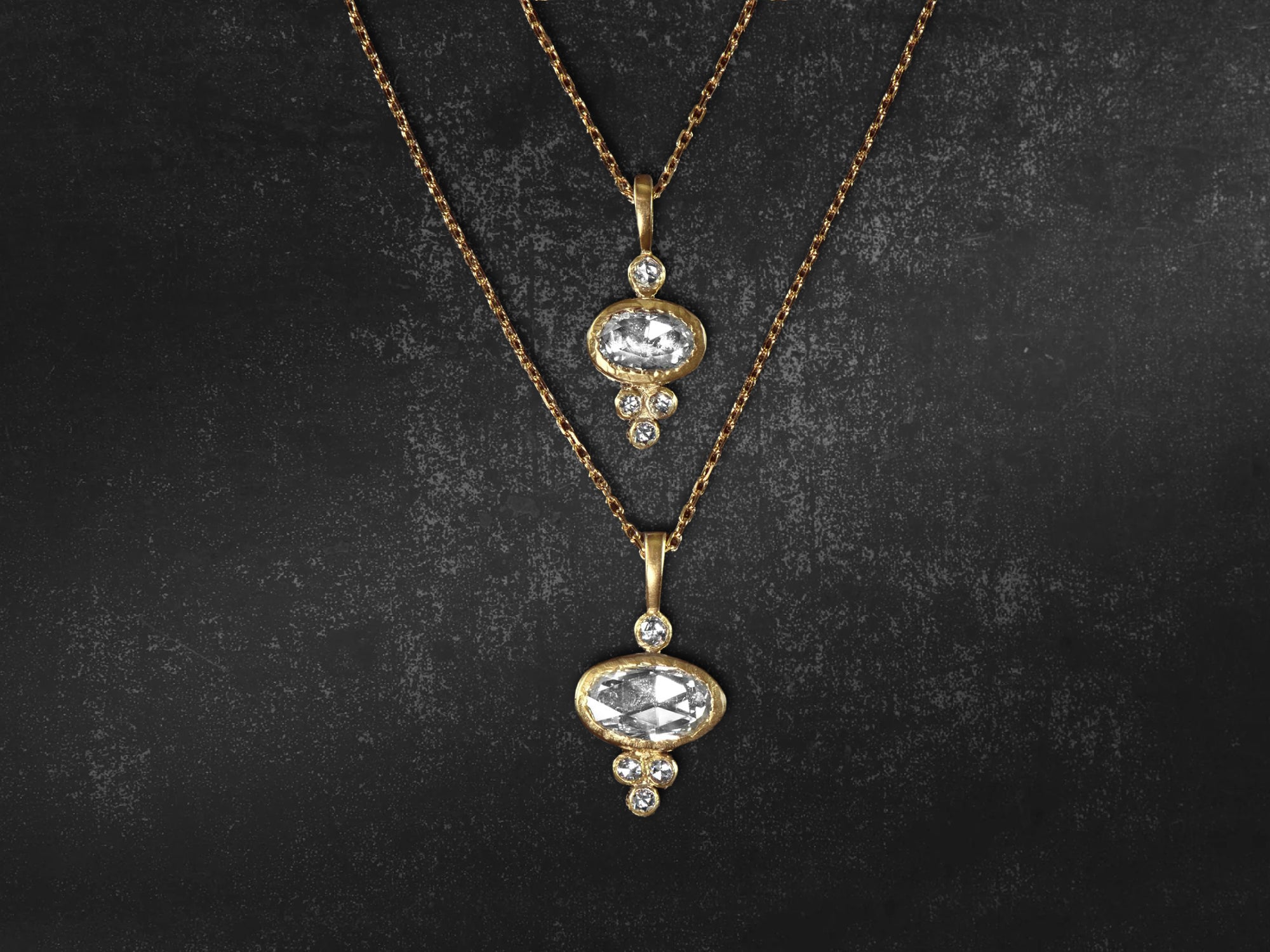 Baby Samarkand diamond yellow gold necklace