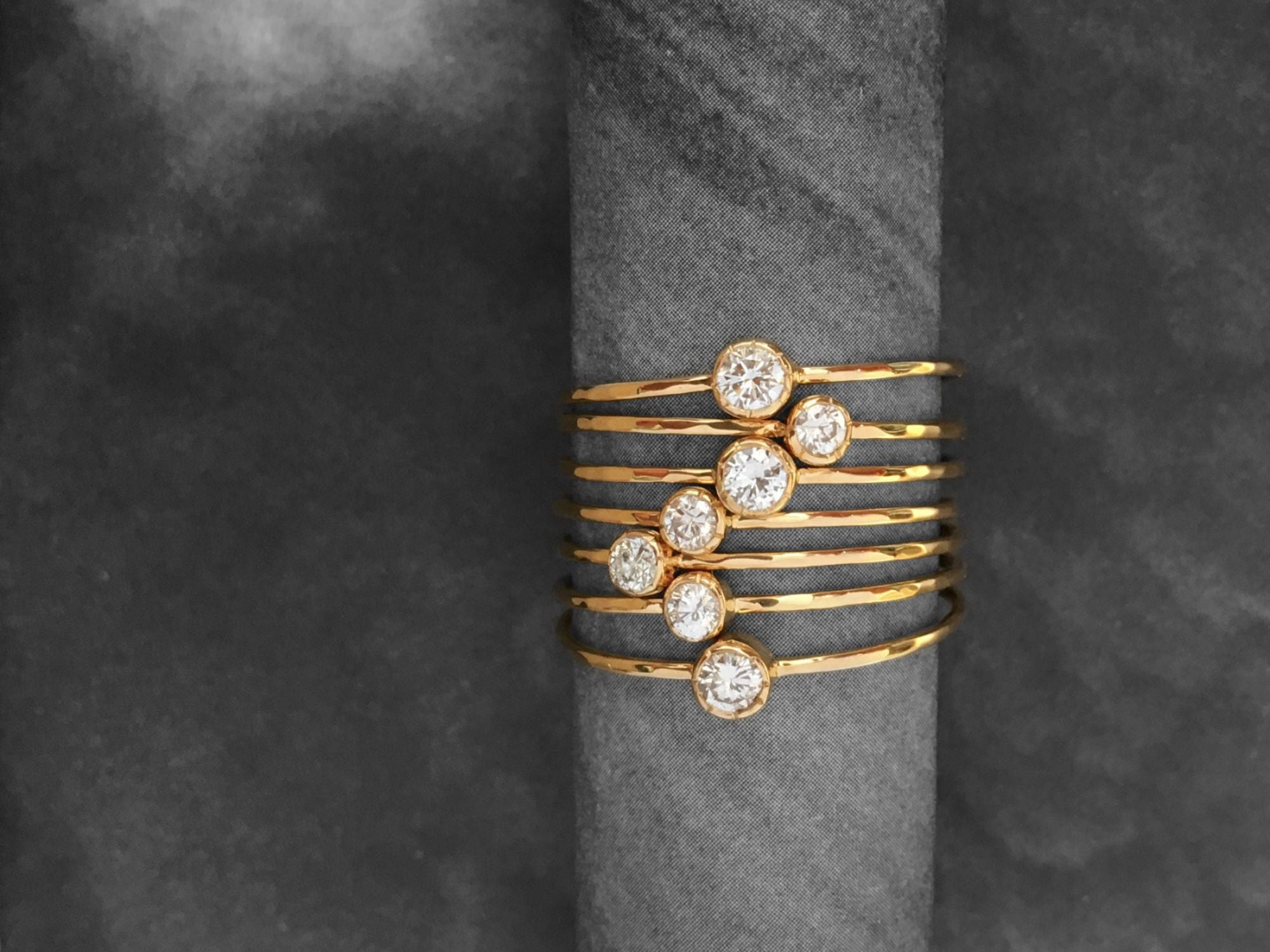 Semainier Or Jaune Diamants – bijou artisanal signé Emmanuelle Zysman