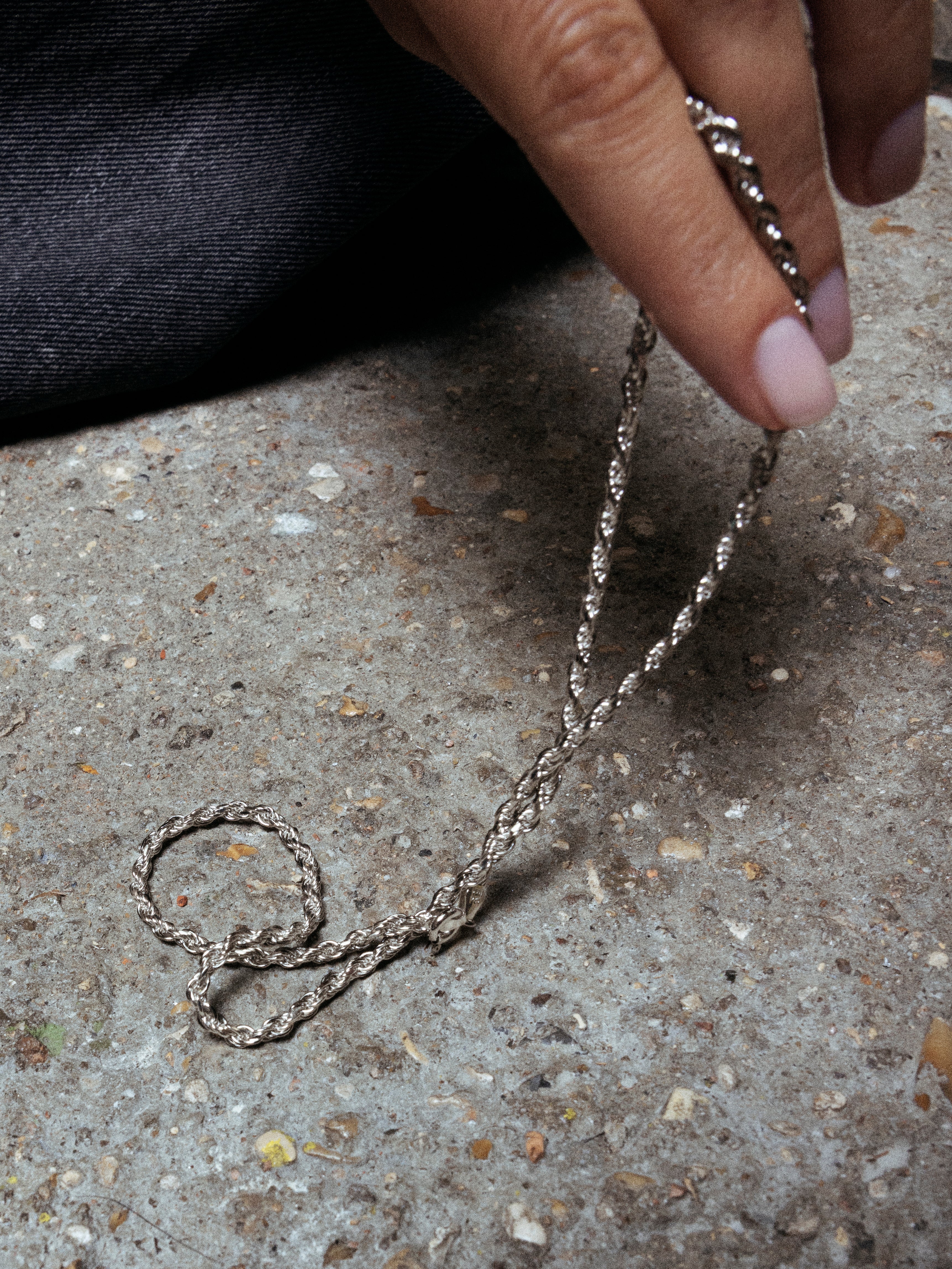 chaîne corde 1,8 argent