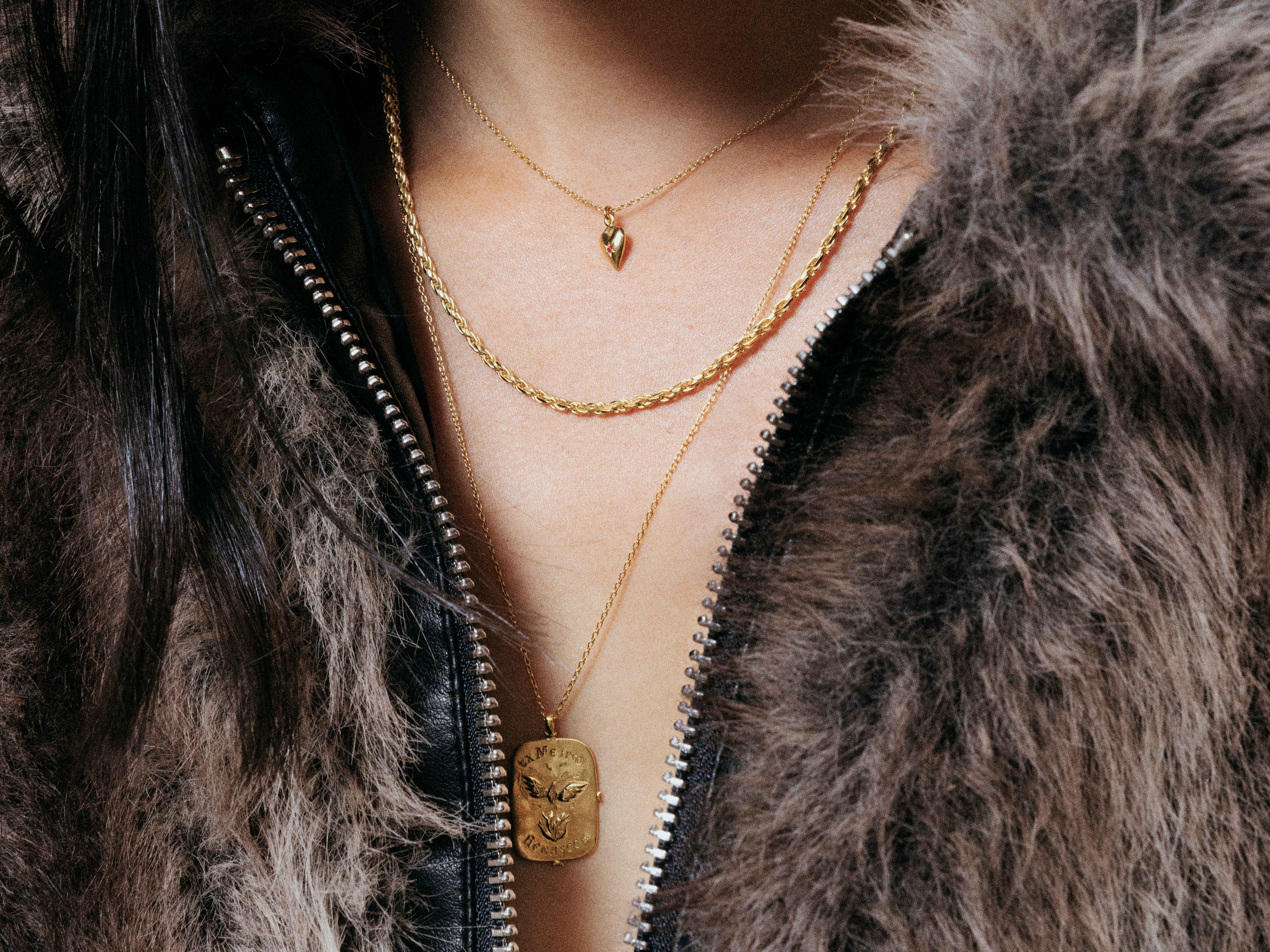 Collier Phenix plaqué or