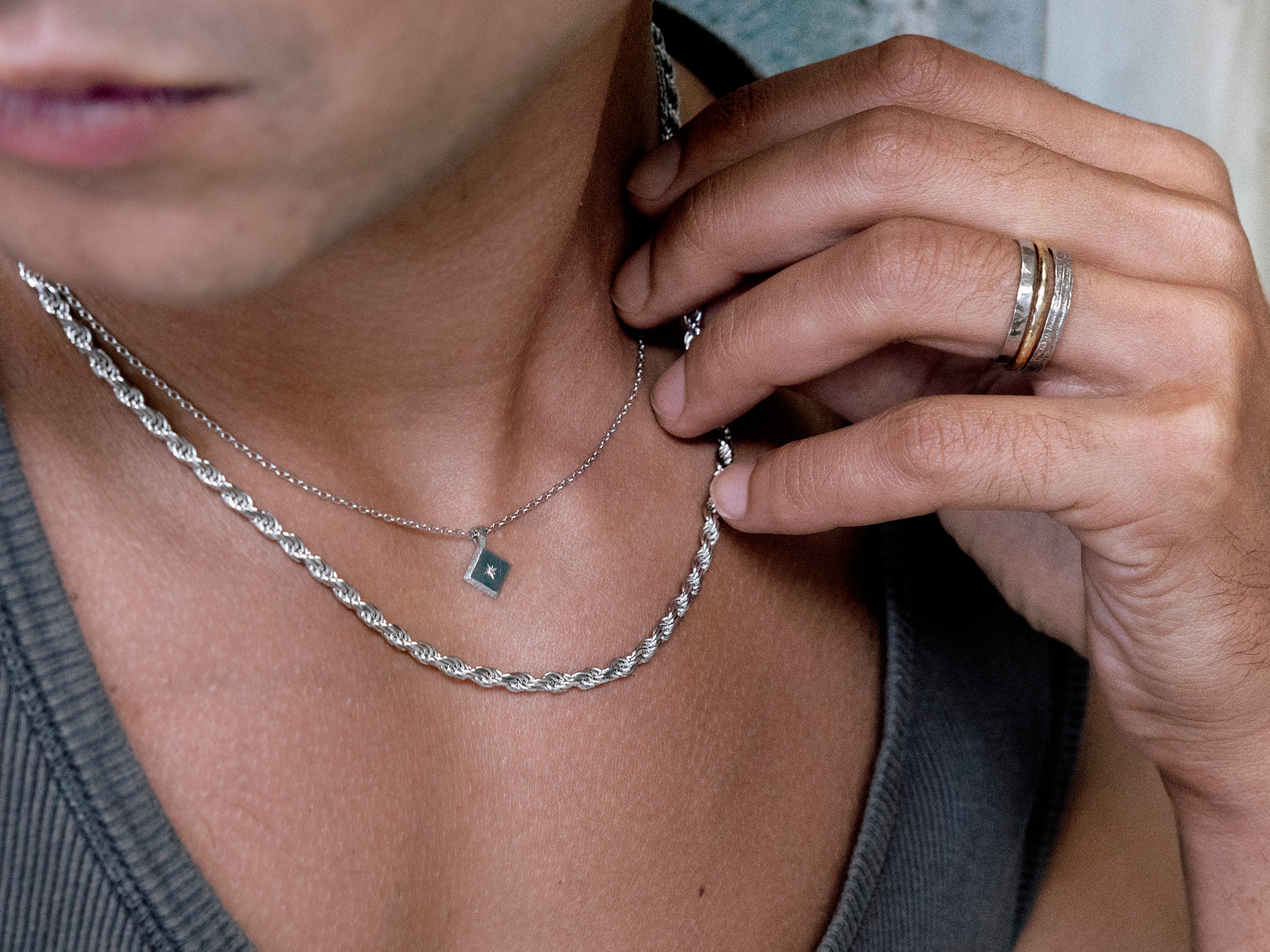 collier adama argent diamant champagne