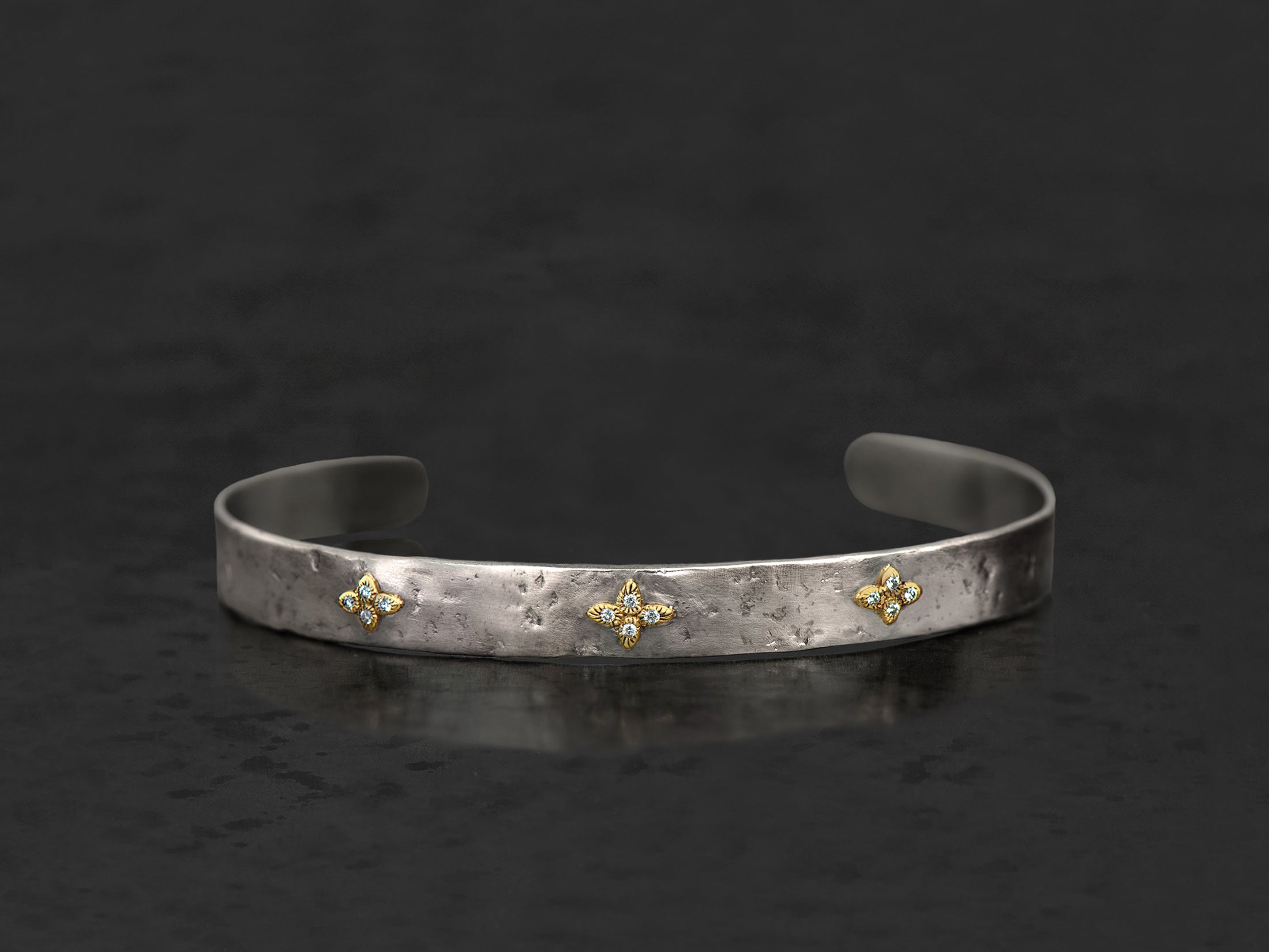 Bracelet Solis Lux étoile diamants argent et or jaune