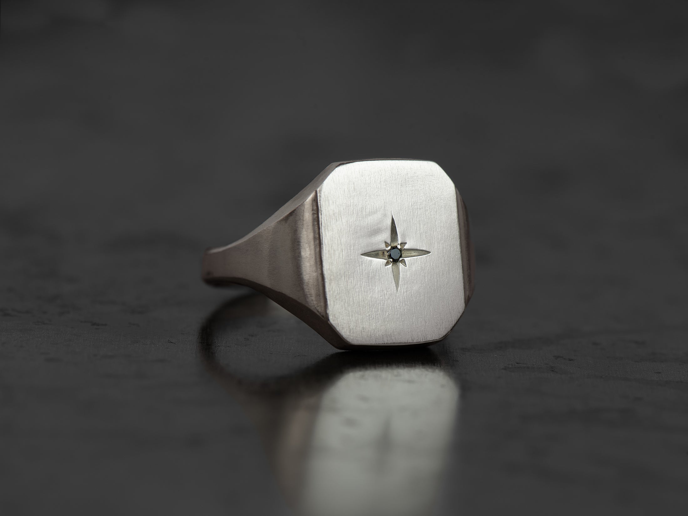 chevalière nemours etoile du nord argent homme