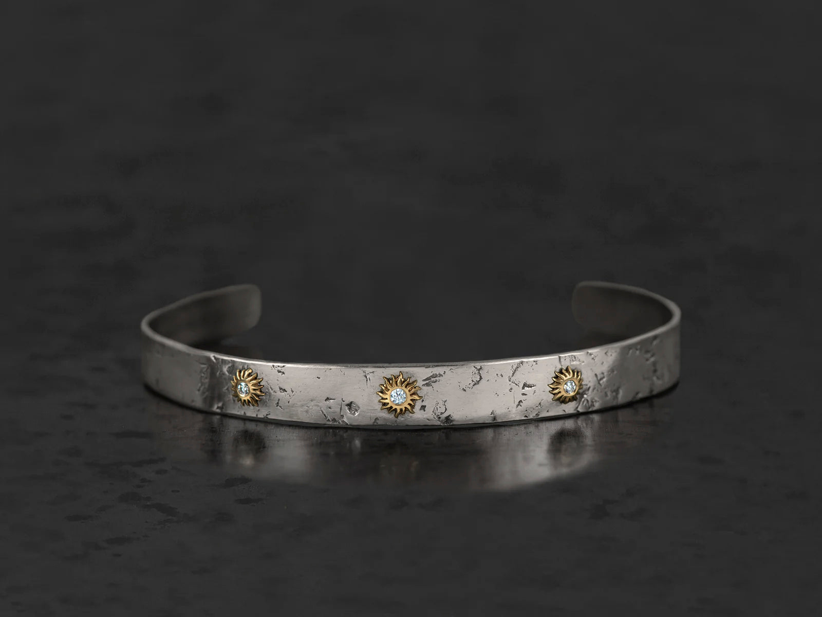 Bracelet Solis Lux soleil diamants argent et or jaune