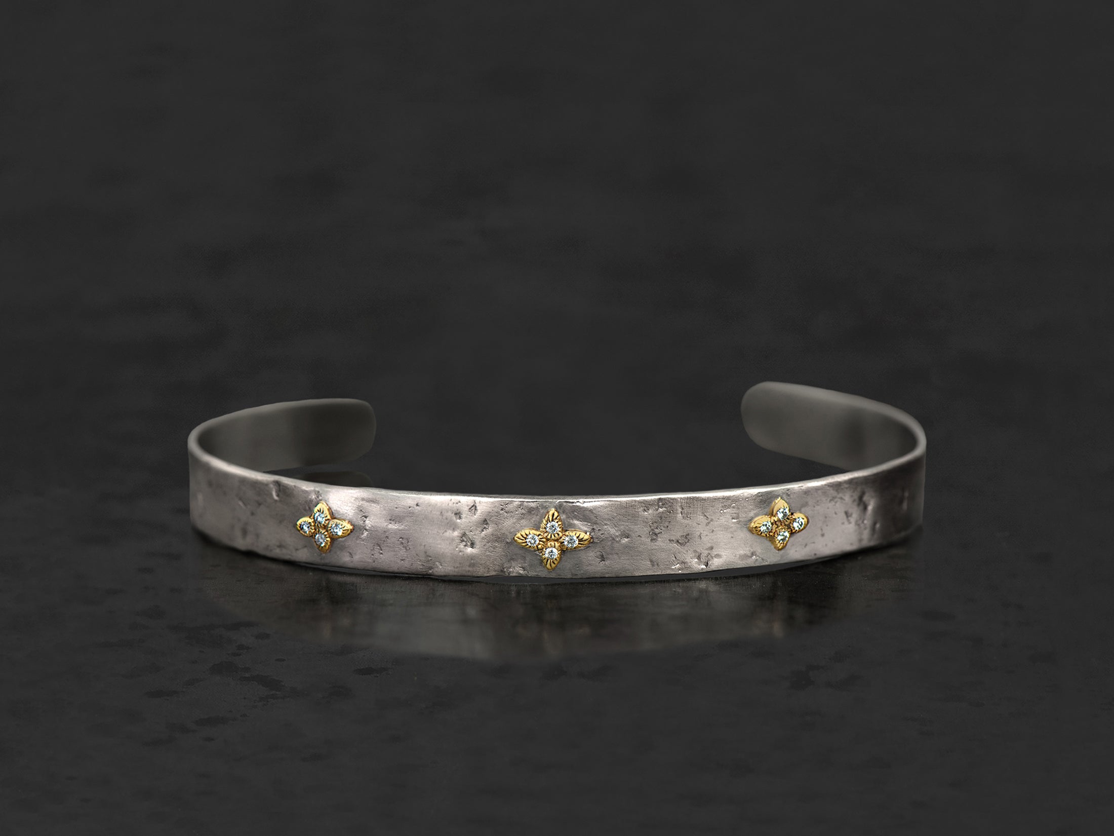 Bracelet Solis Lux étoile diamants argent et or jaune