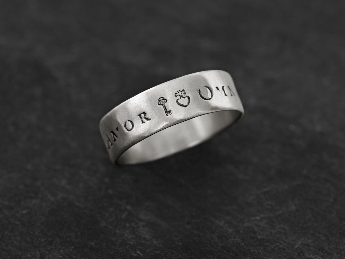 Anneau Devise Omnia Vincit GM argent Homme