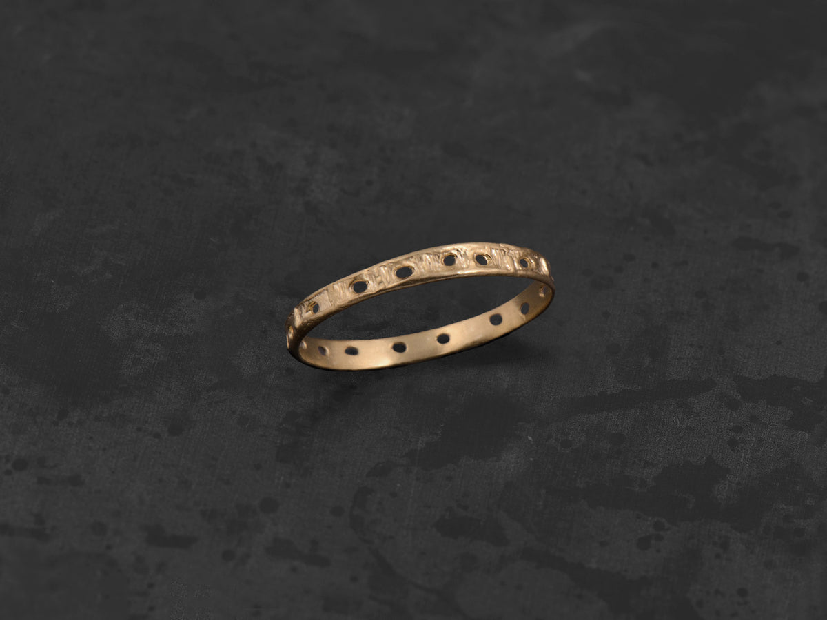 Minos Perforated Yellow Gold Ring