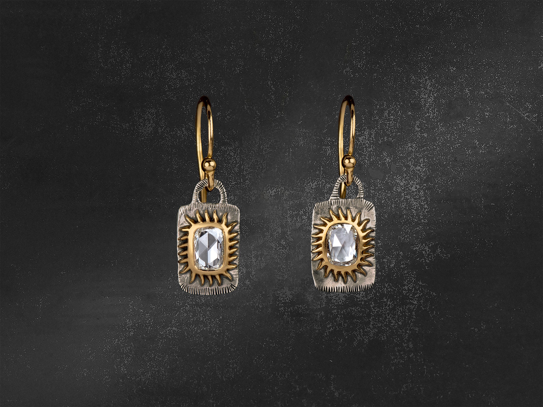 BO SOLIS LUX RECTANGLE PM SOLEIL ROSECUT OR JAUNE ET ARGENT