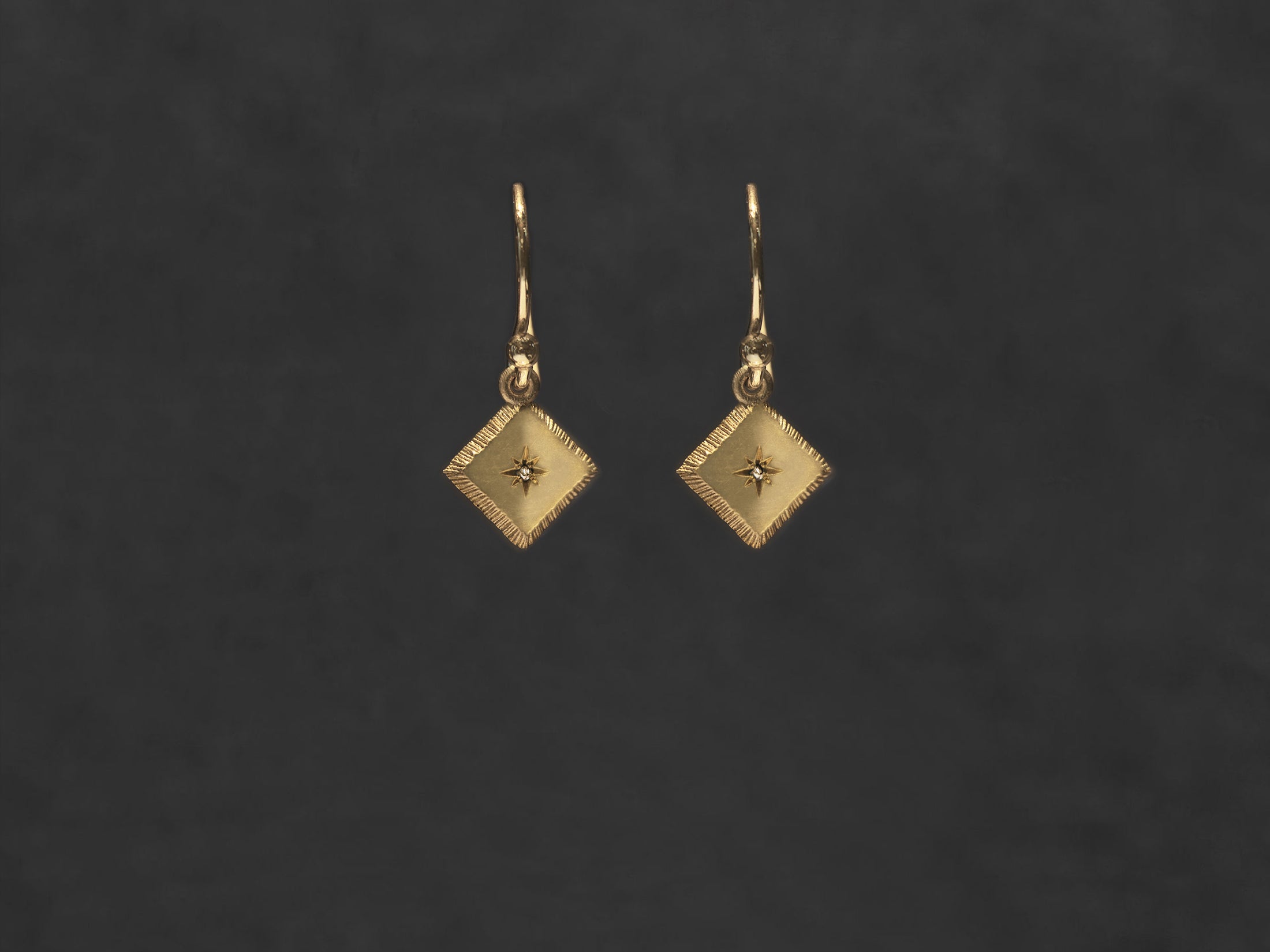 Adama plated gold and champagne diamonds earrings