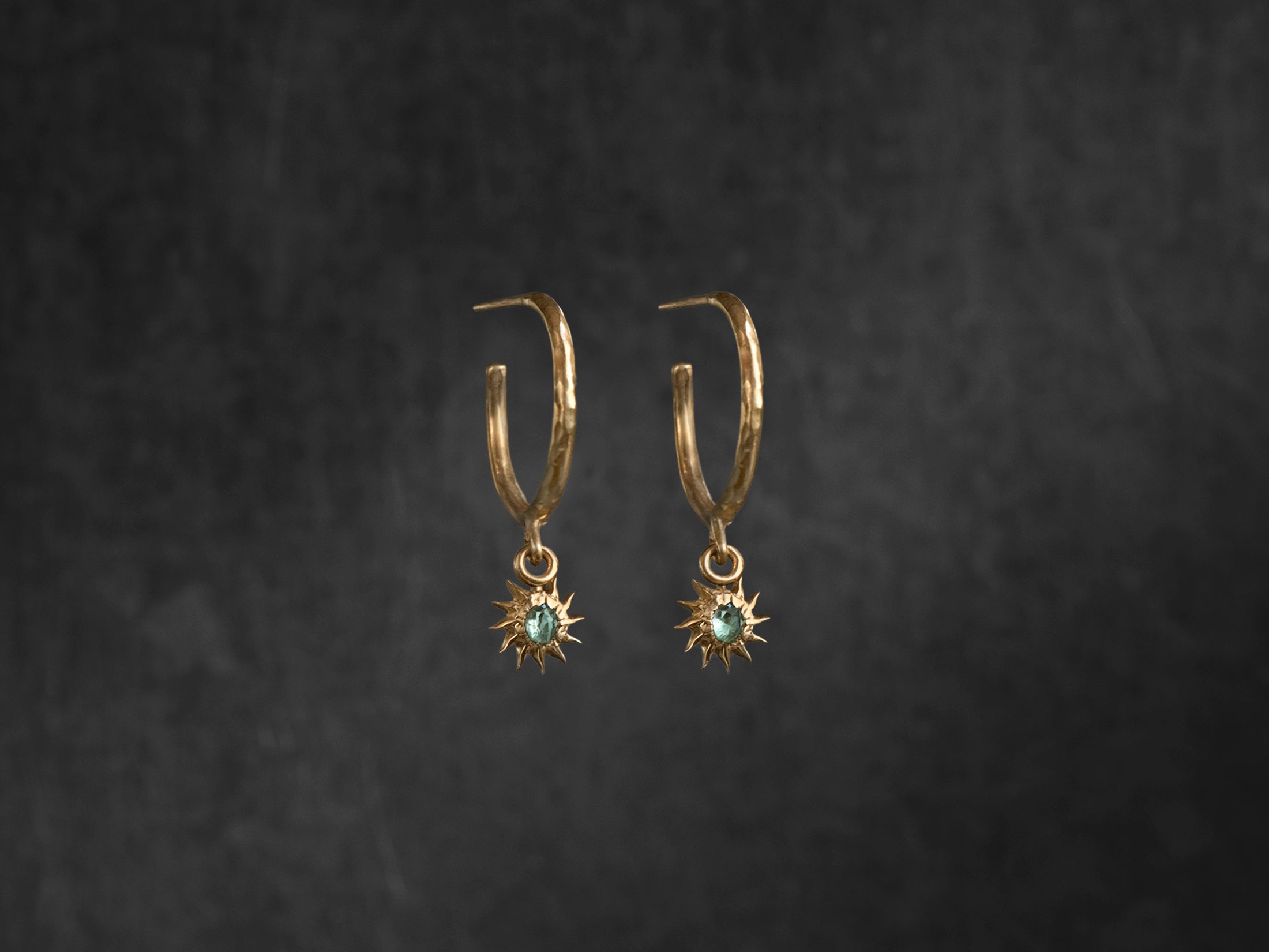 Hélios tourmaline gold-plated earrings