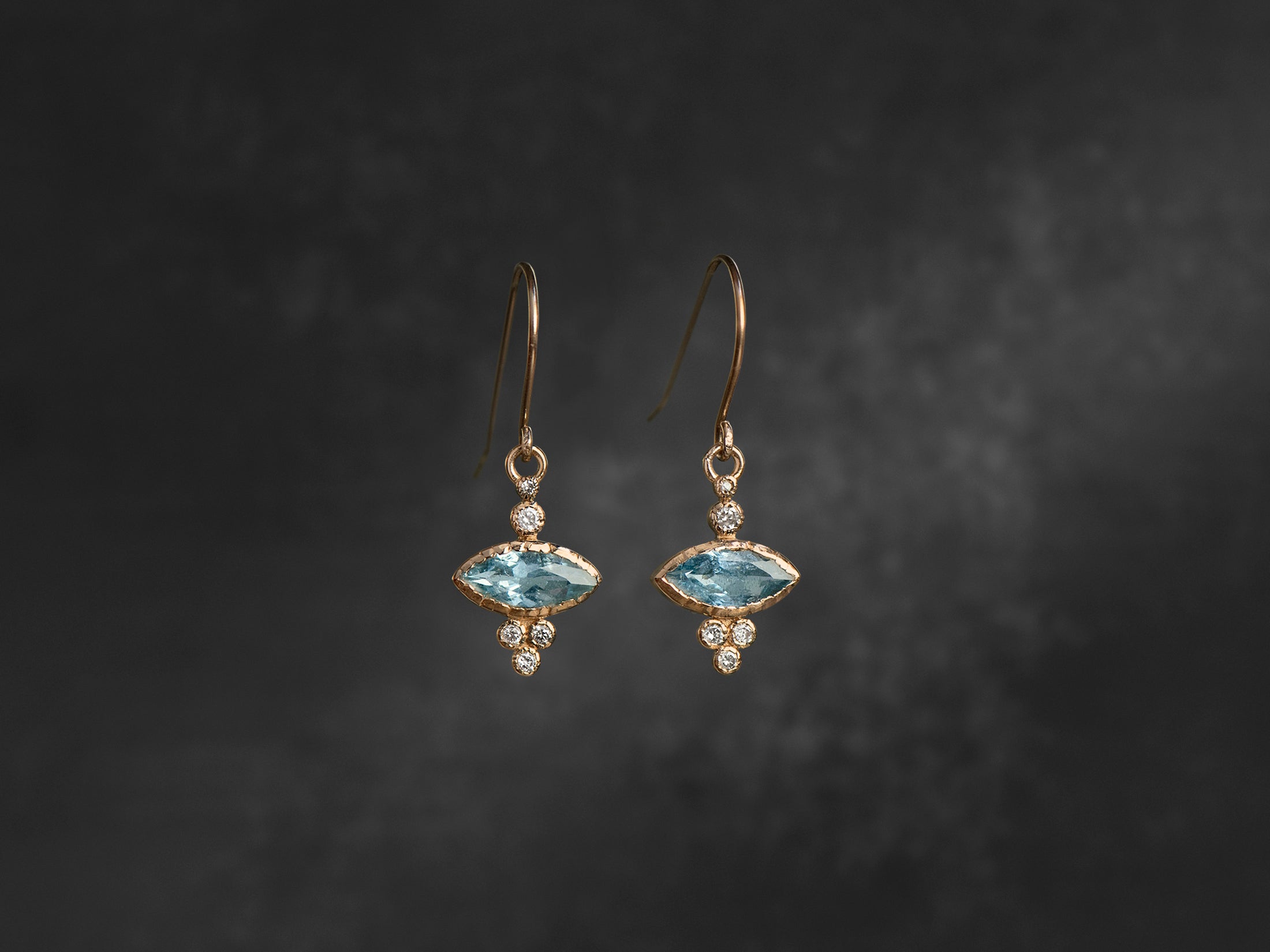 BO Jin aigue-marine diamants or jaune