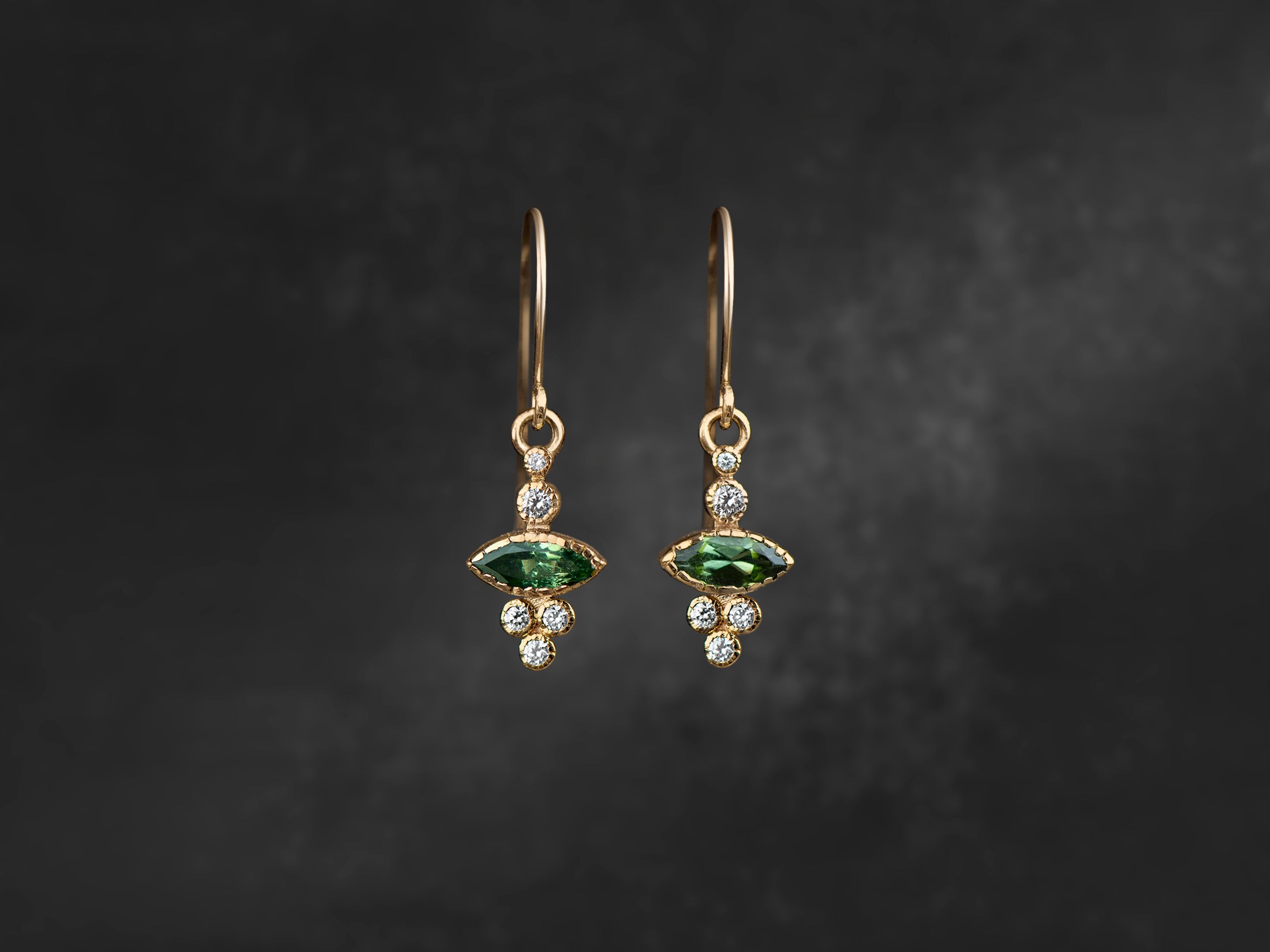 BO Jin tourmalines marquises diamants or jaune