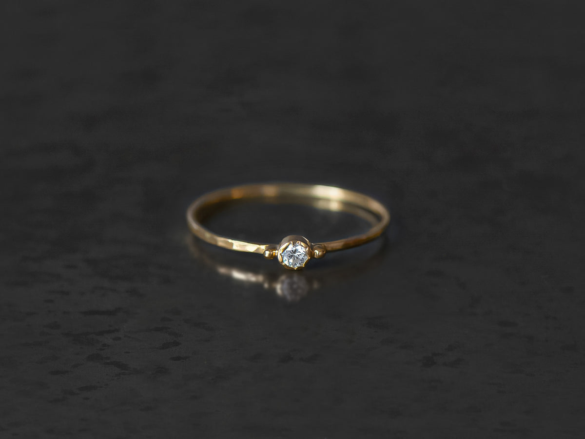 Bague Baby Solitaire or jaune