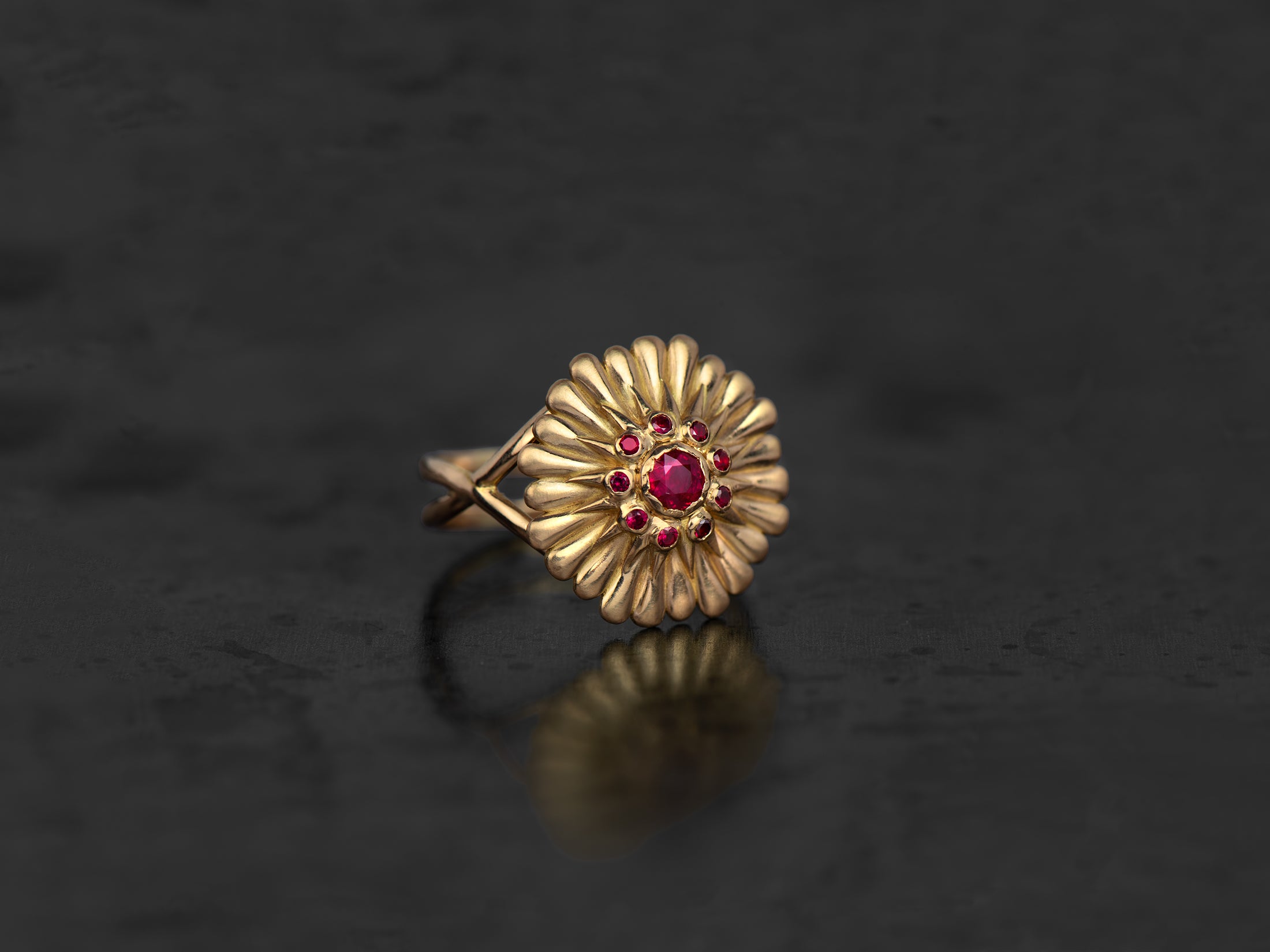 Bague Sacha rubis 0,22cts et rubis or jaune