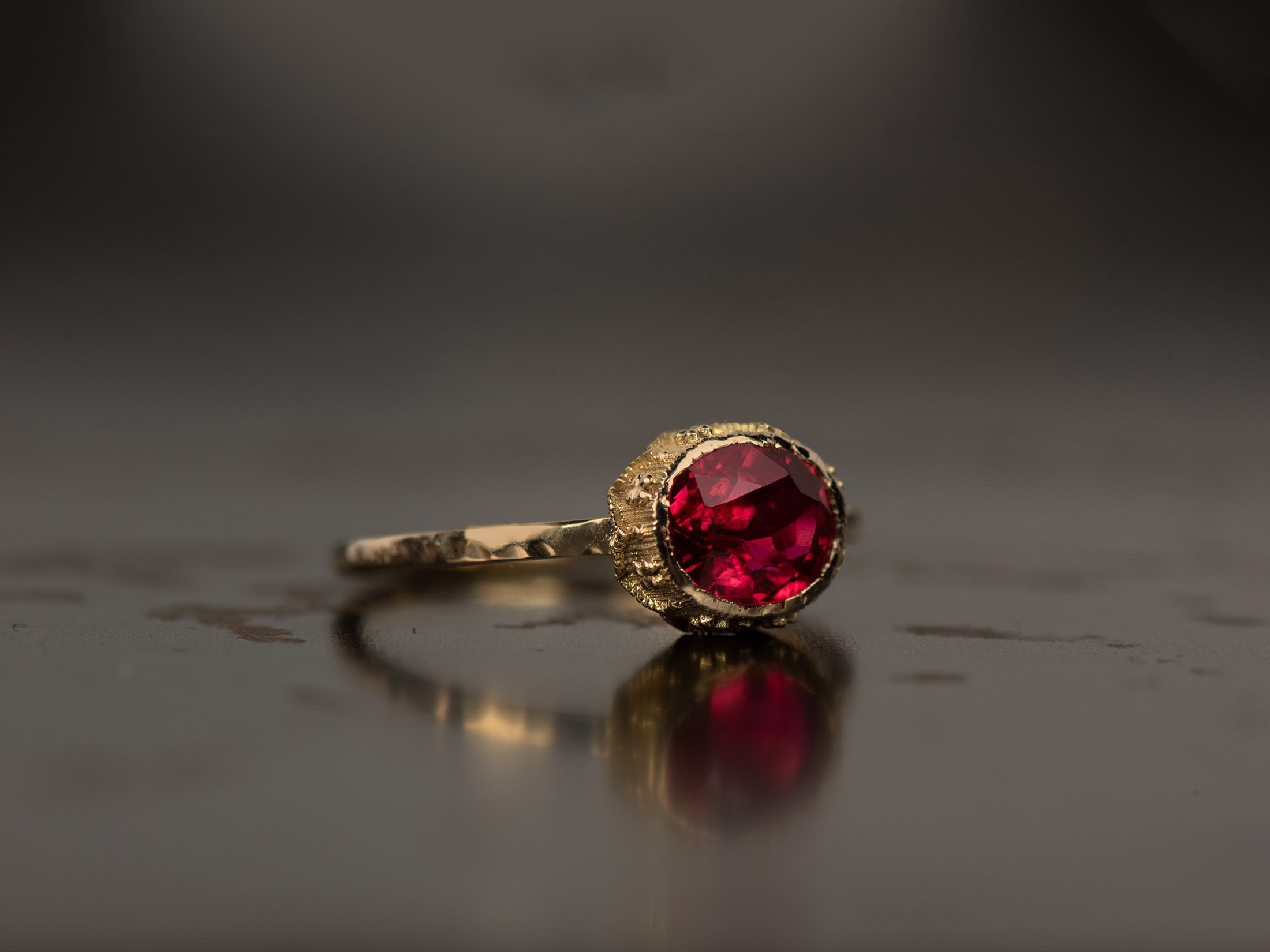 BAGUE SYRACUSE SPINELLE ROUGE 1,30CTS OR JAUNE