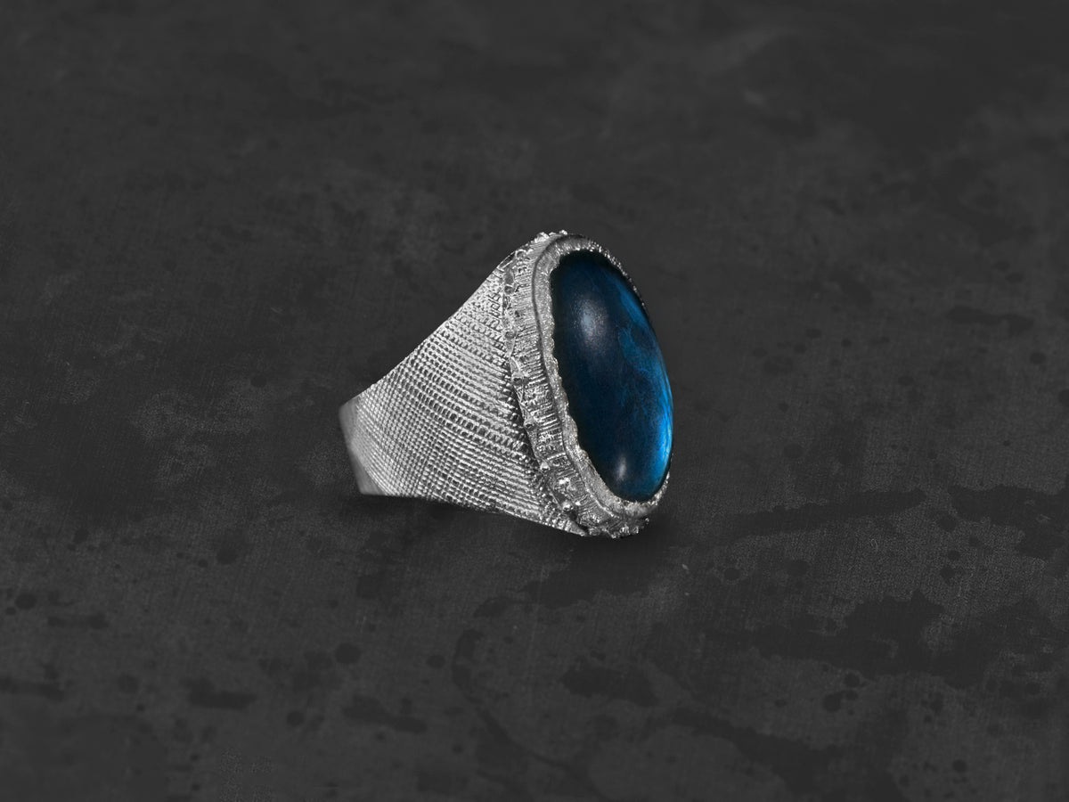 Bague Syracuse labradorite argent ovale