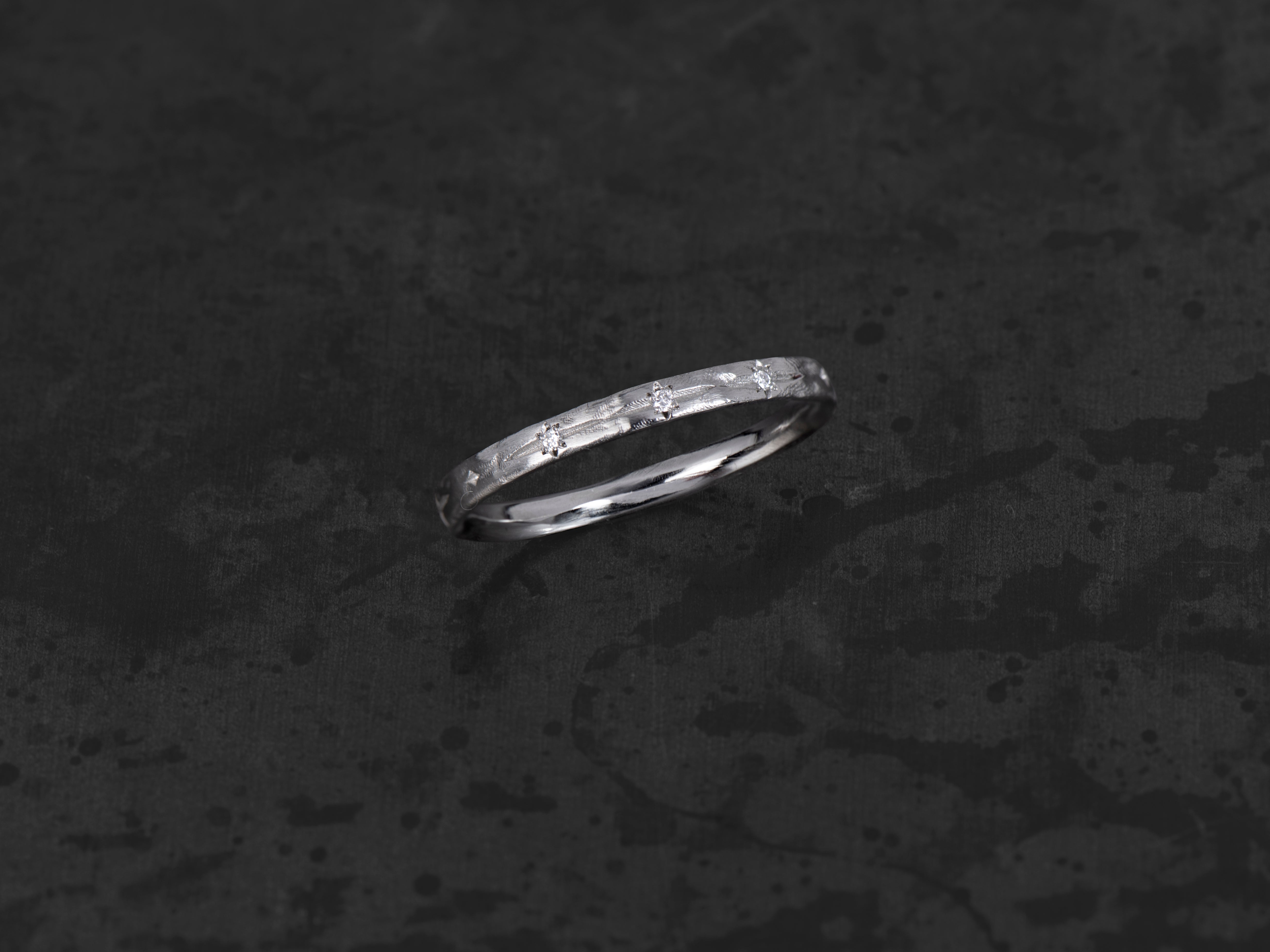 Anneau Cassiel platine 3 diamants