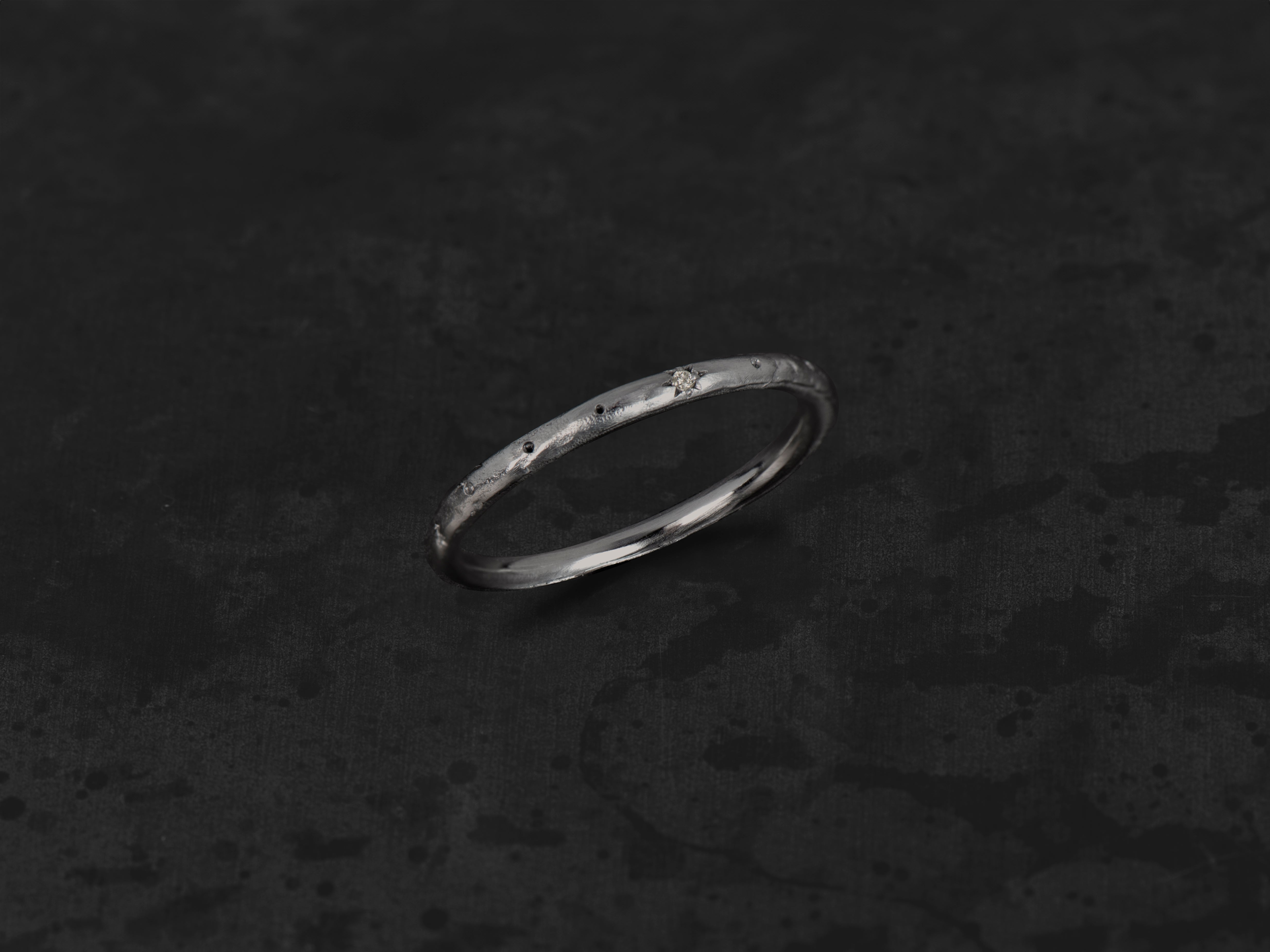 Anneau Marion argent 4 diamants champagne
