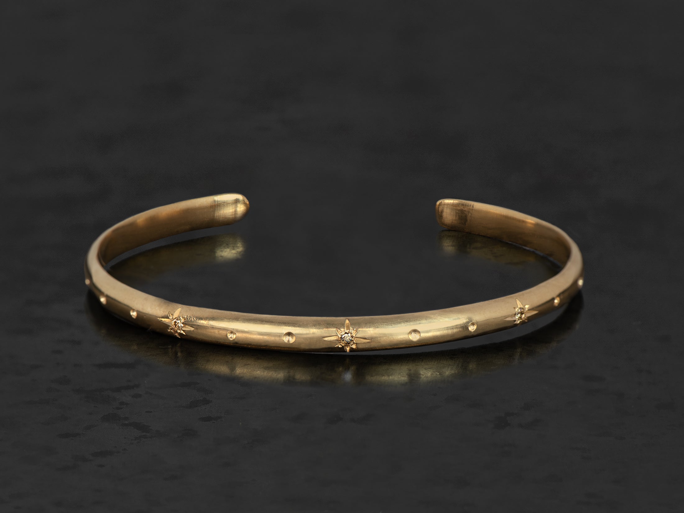 bracelet stella diamants champagne plaqué or