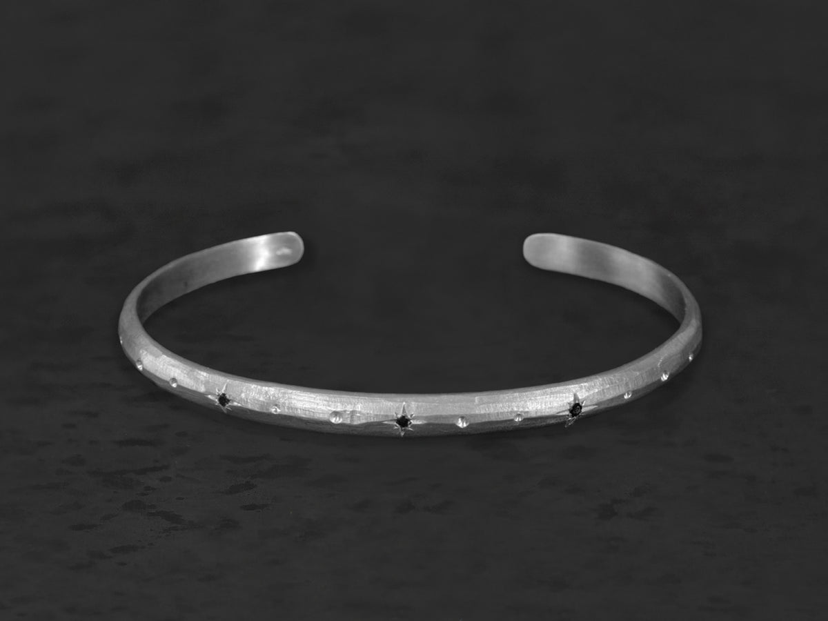 Stella bracelet in silver with black diamonds